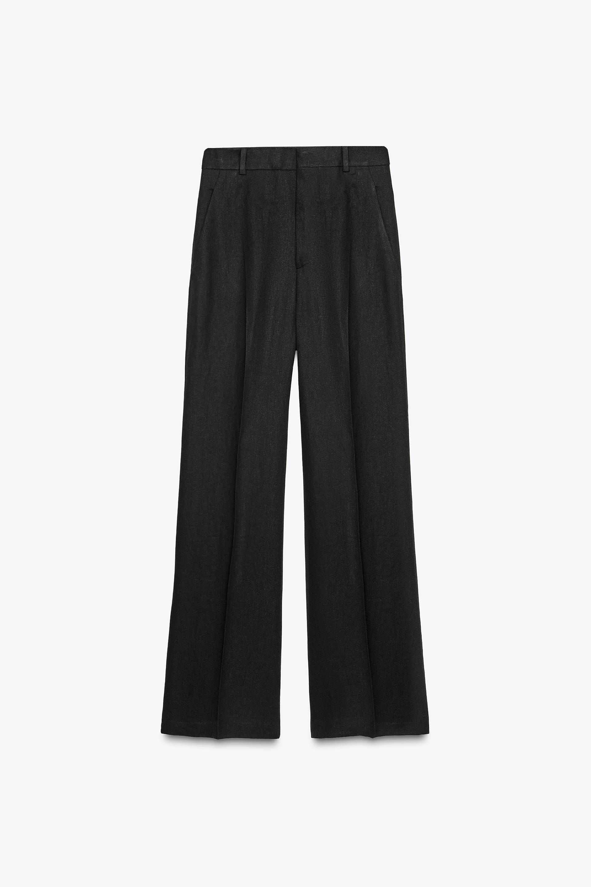 LINEN BLEND BUCKLE PANTS ZW COLLECTION by undefined
