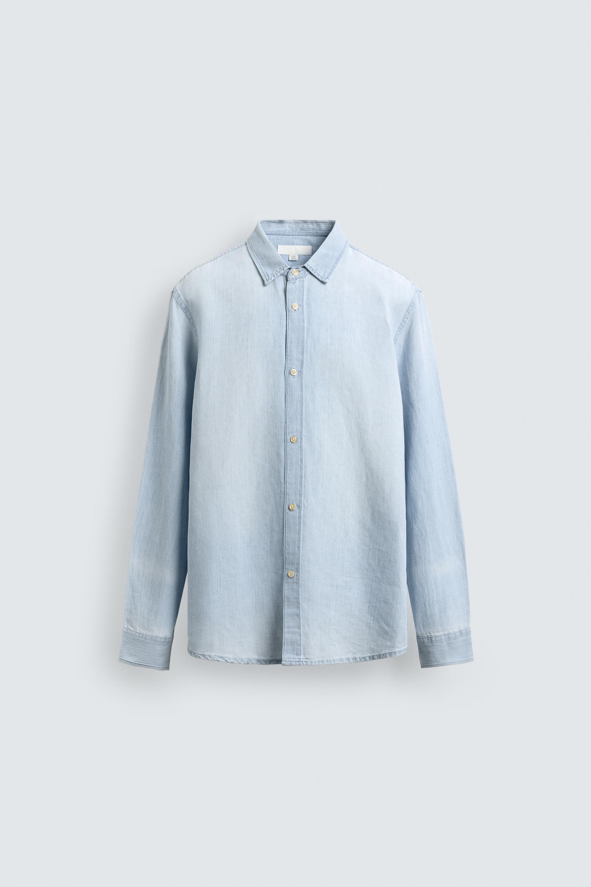 LINEN - COTTON DENIM SHIRT by ZARA