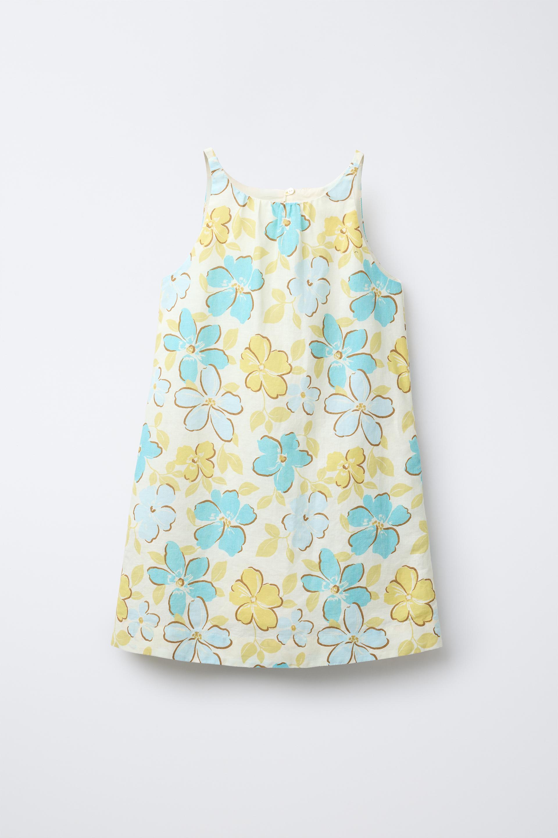 LINEN COTTON FLORAL DRESS by ZARA