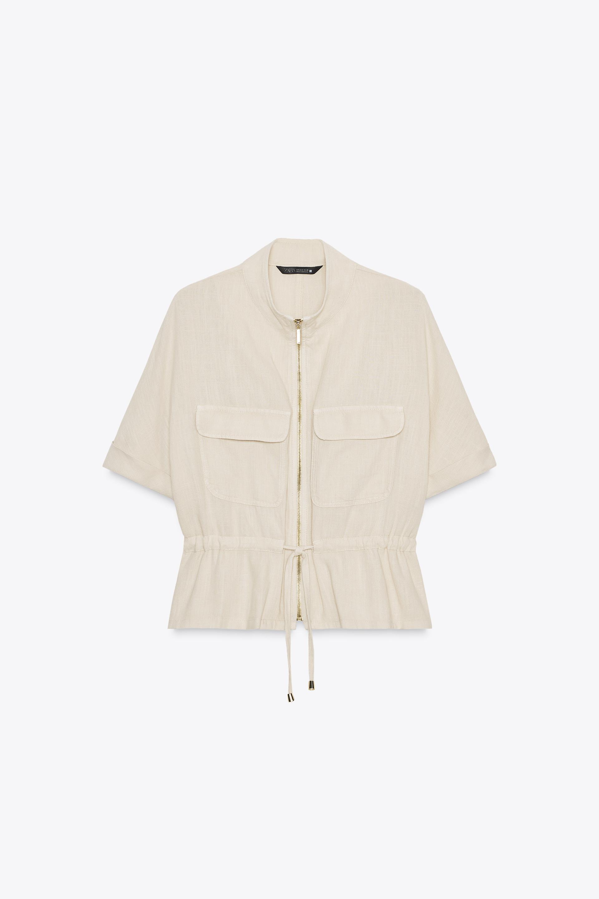 LINEN SAFARI SHIRT by ZARA