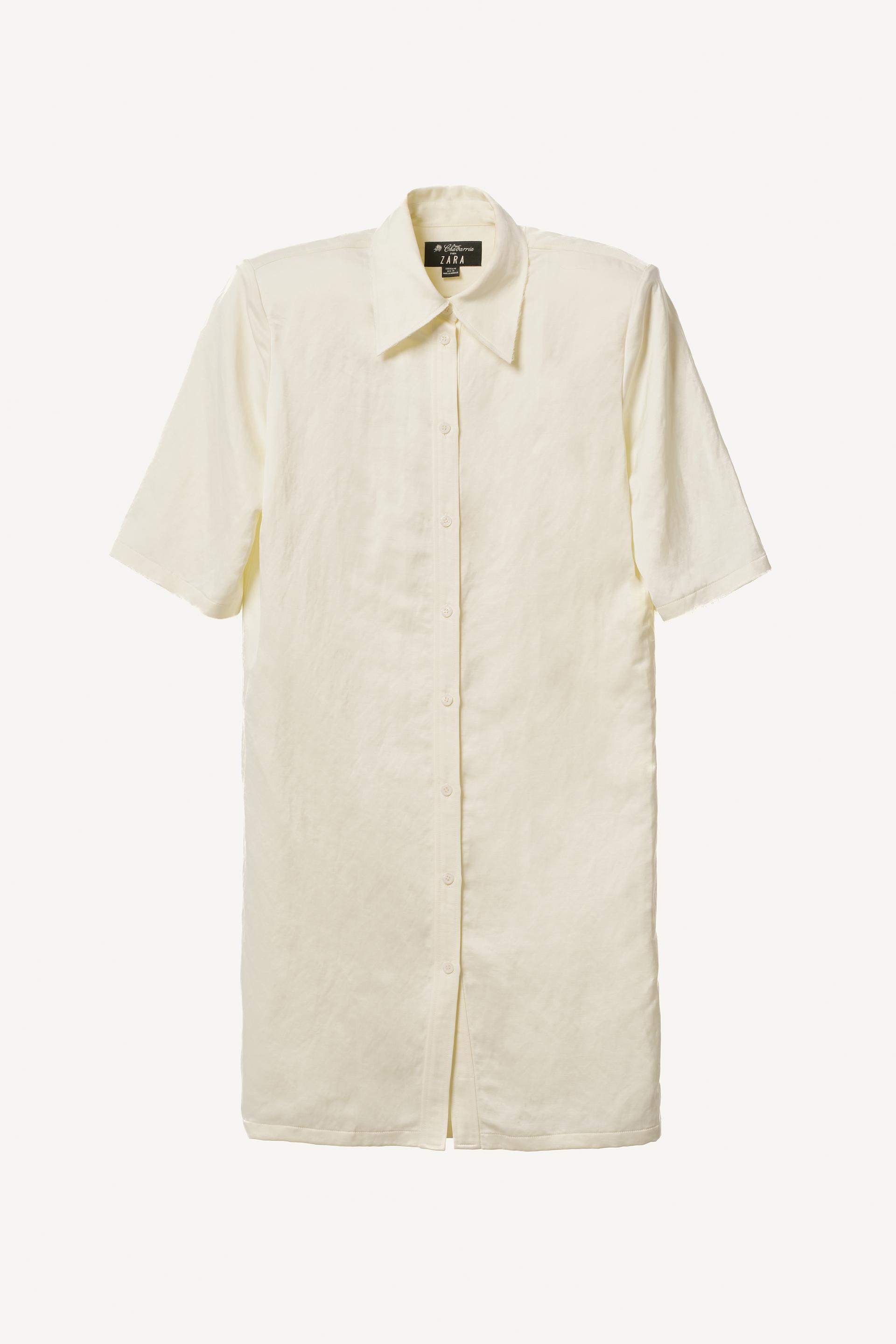 LINEN SHOULDER PAD SHIRT DRESS WILLY CHAVARRIA X ZARA by ZARA