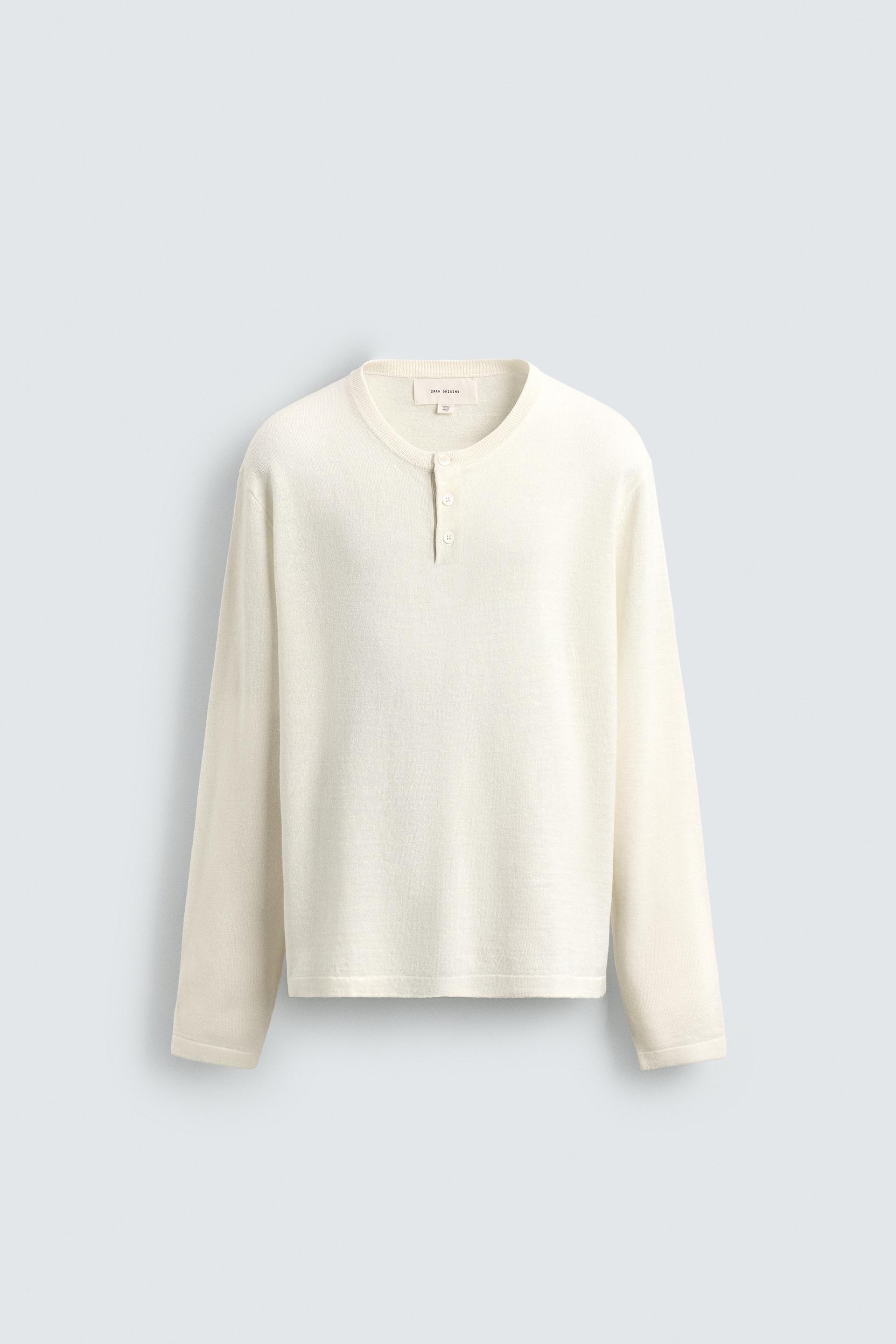 LINEN-WOOL BLEND HENLEY JUMPER by ZARA