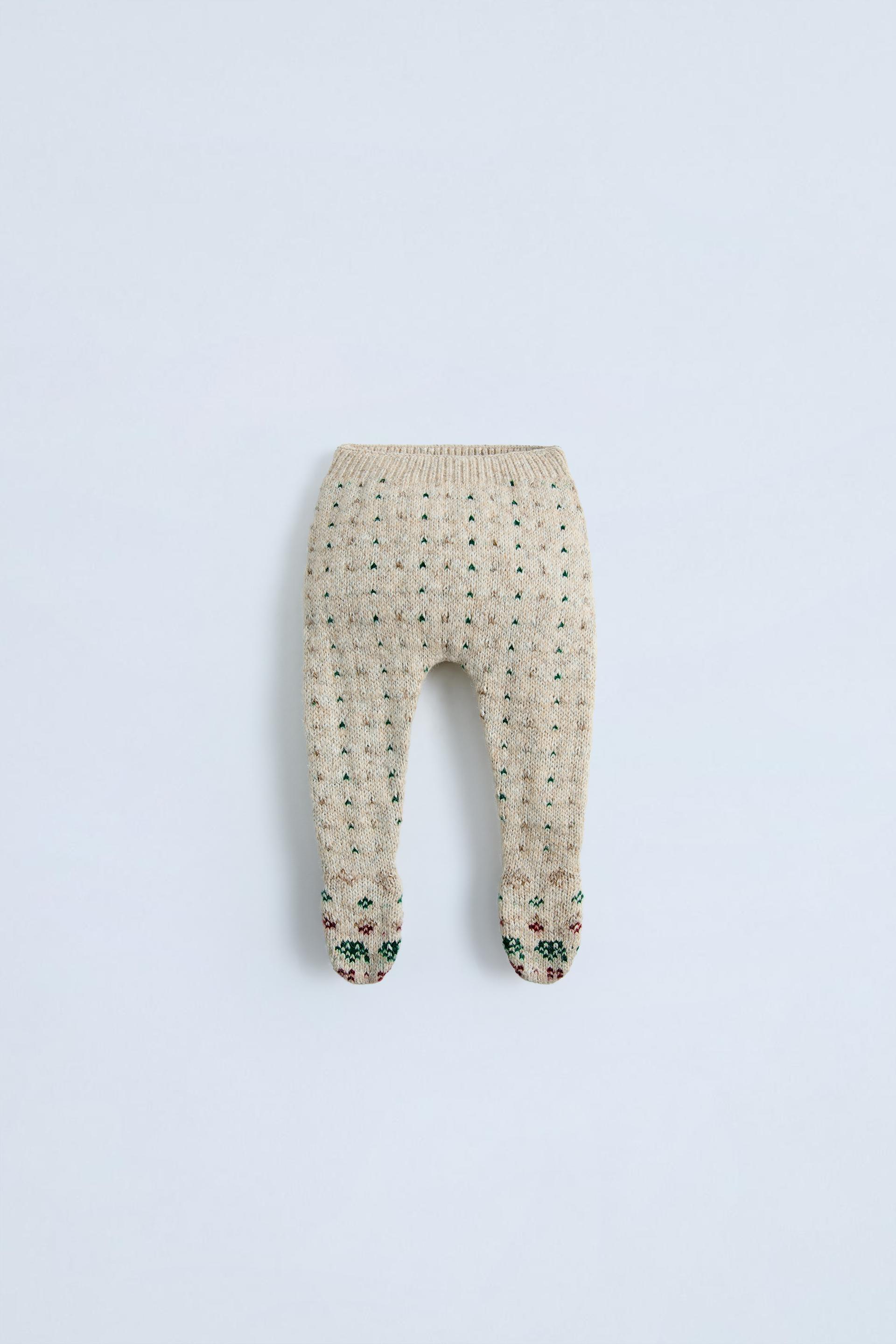 LITTLE HOUSES JACQUARD KNIT FOOTED LEGGINGS by ZARA