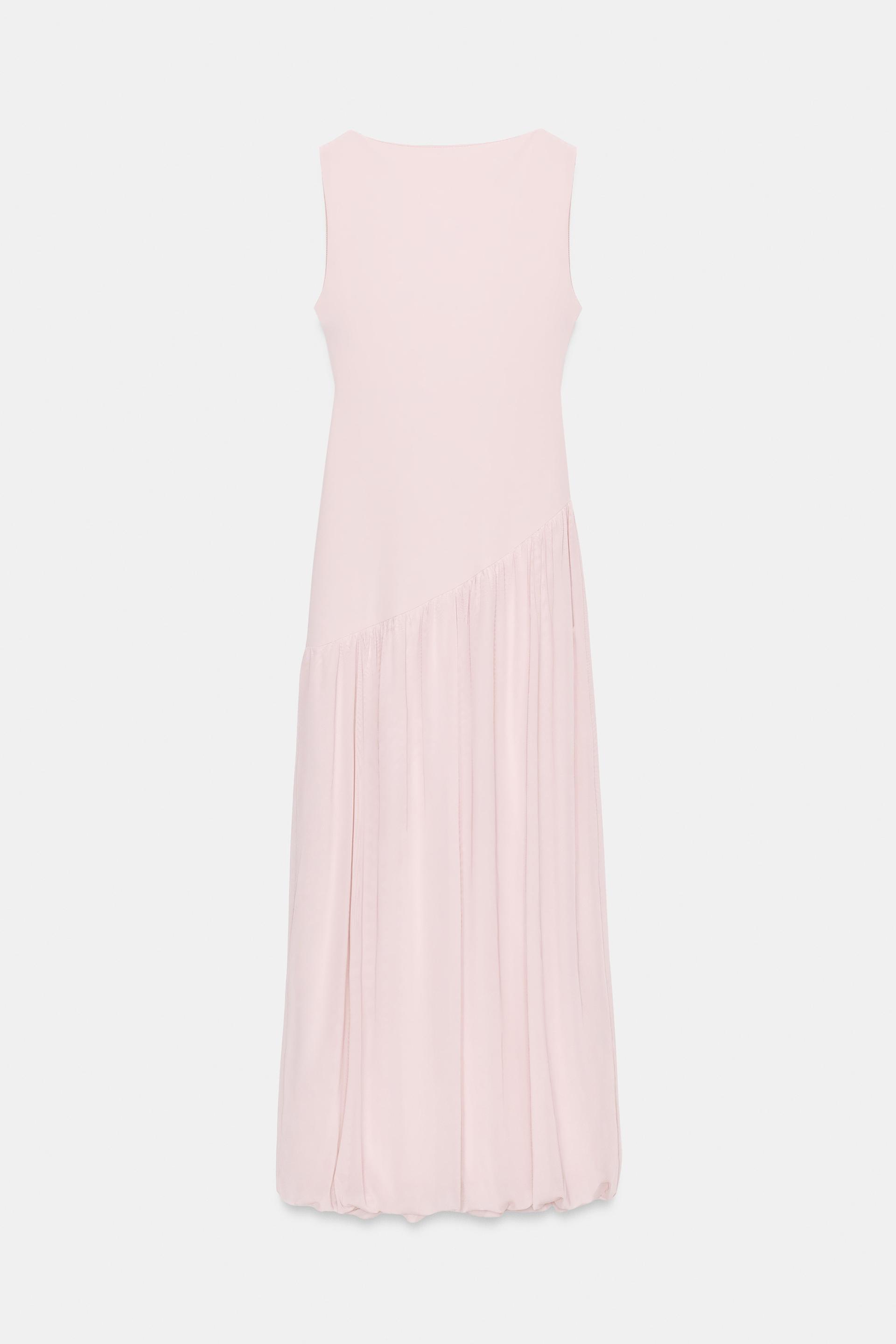 LONG COMBINATION TULLE DRESS by ZARA