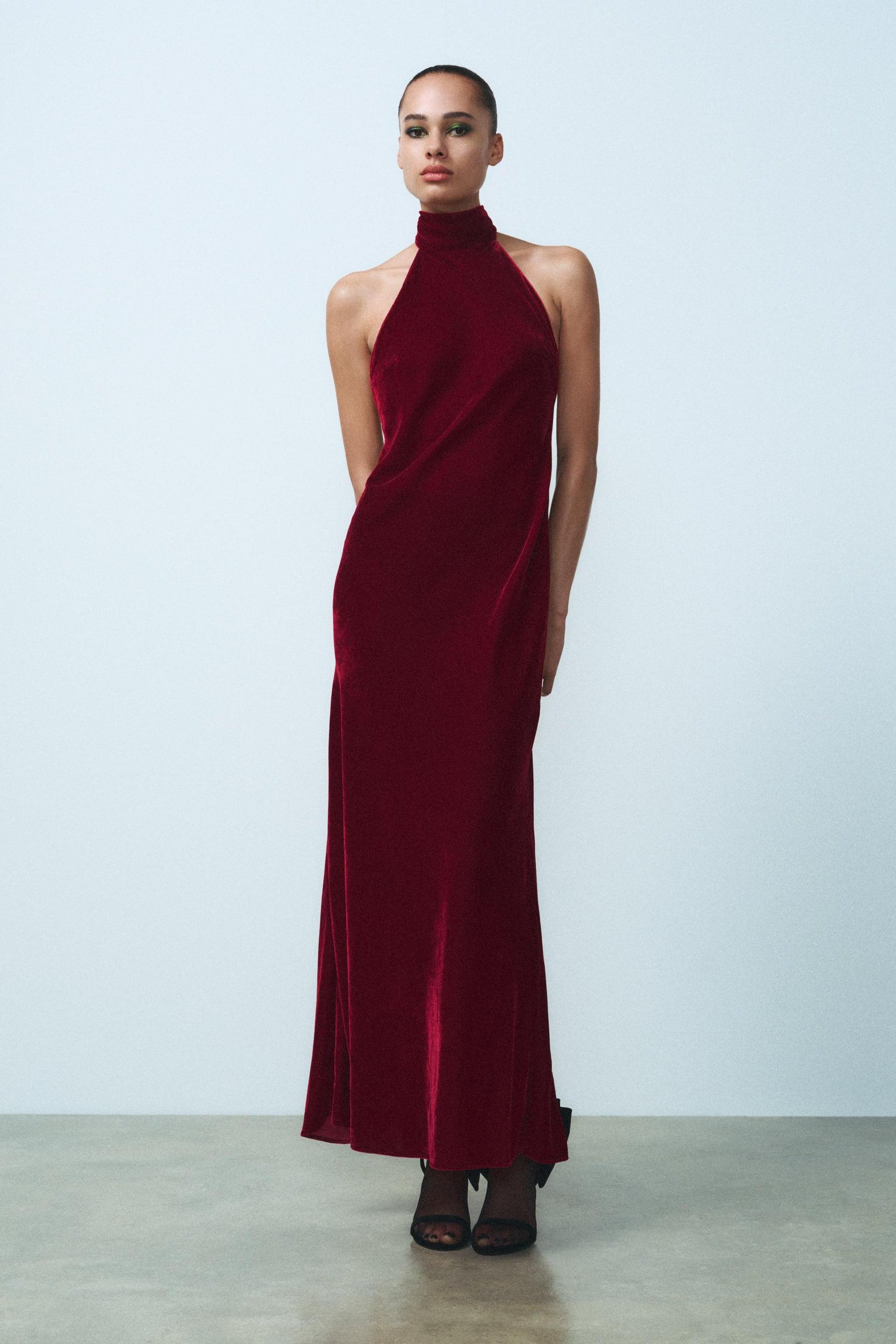 LONG HALTER DRESS by ZARA