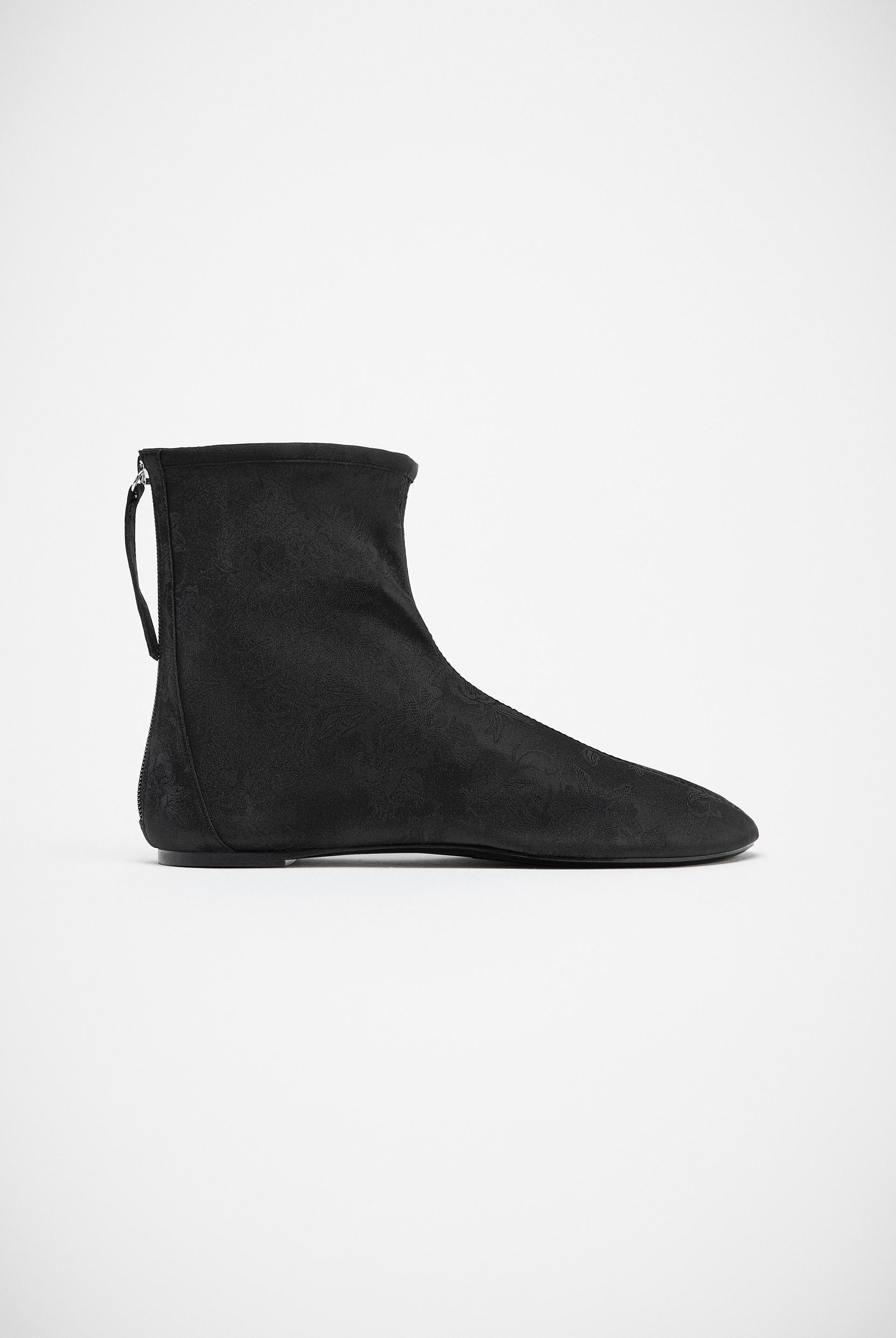 LOW HEEL SATIN EFFECT ANKLE BOOTS by ZARA