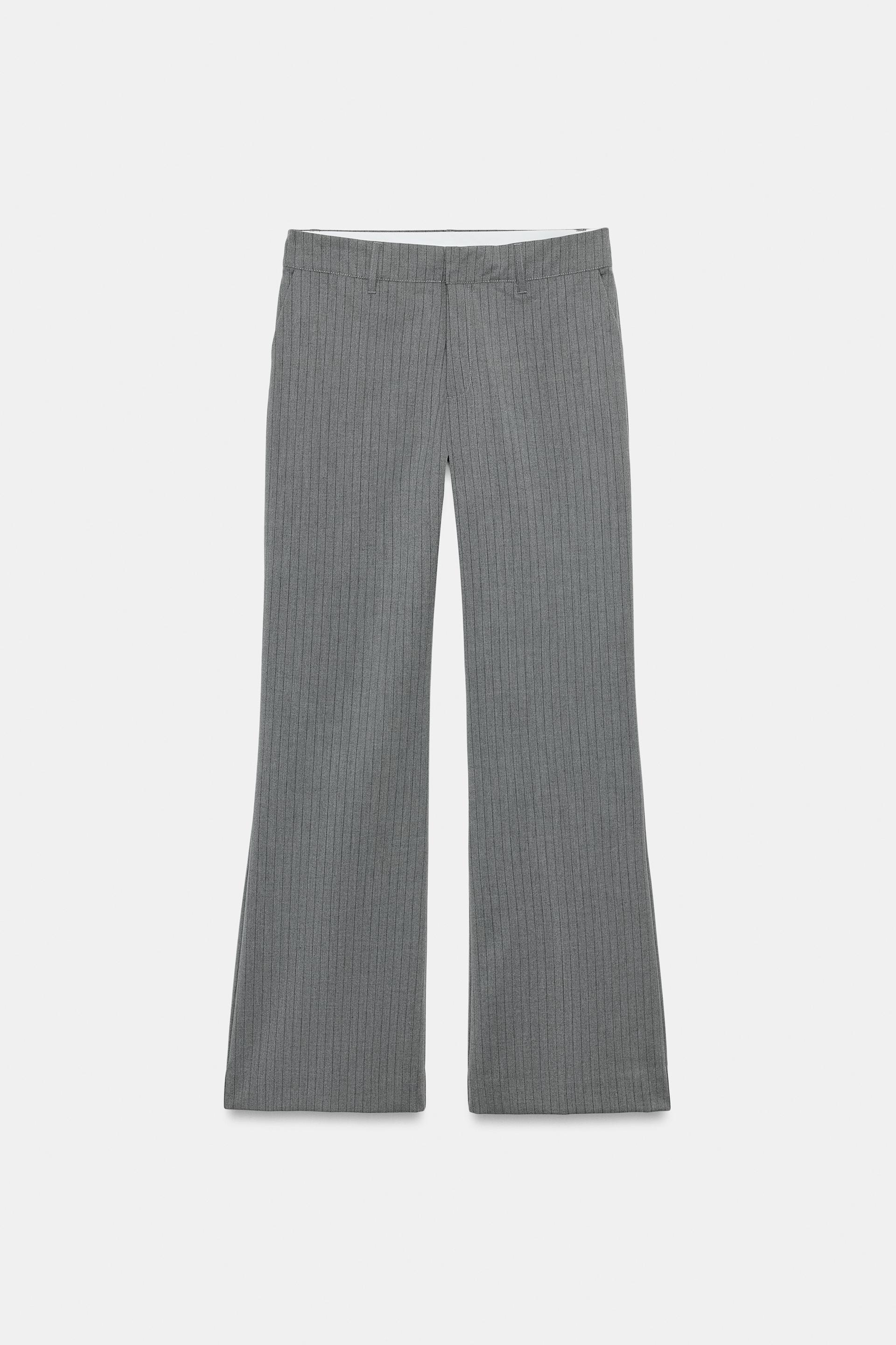 LOW-RISE PINSTRIPE PANTS by ZARA