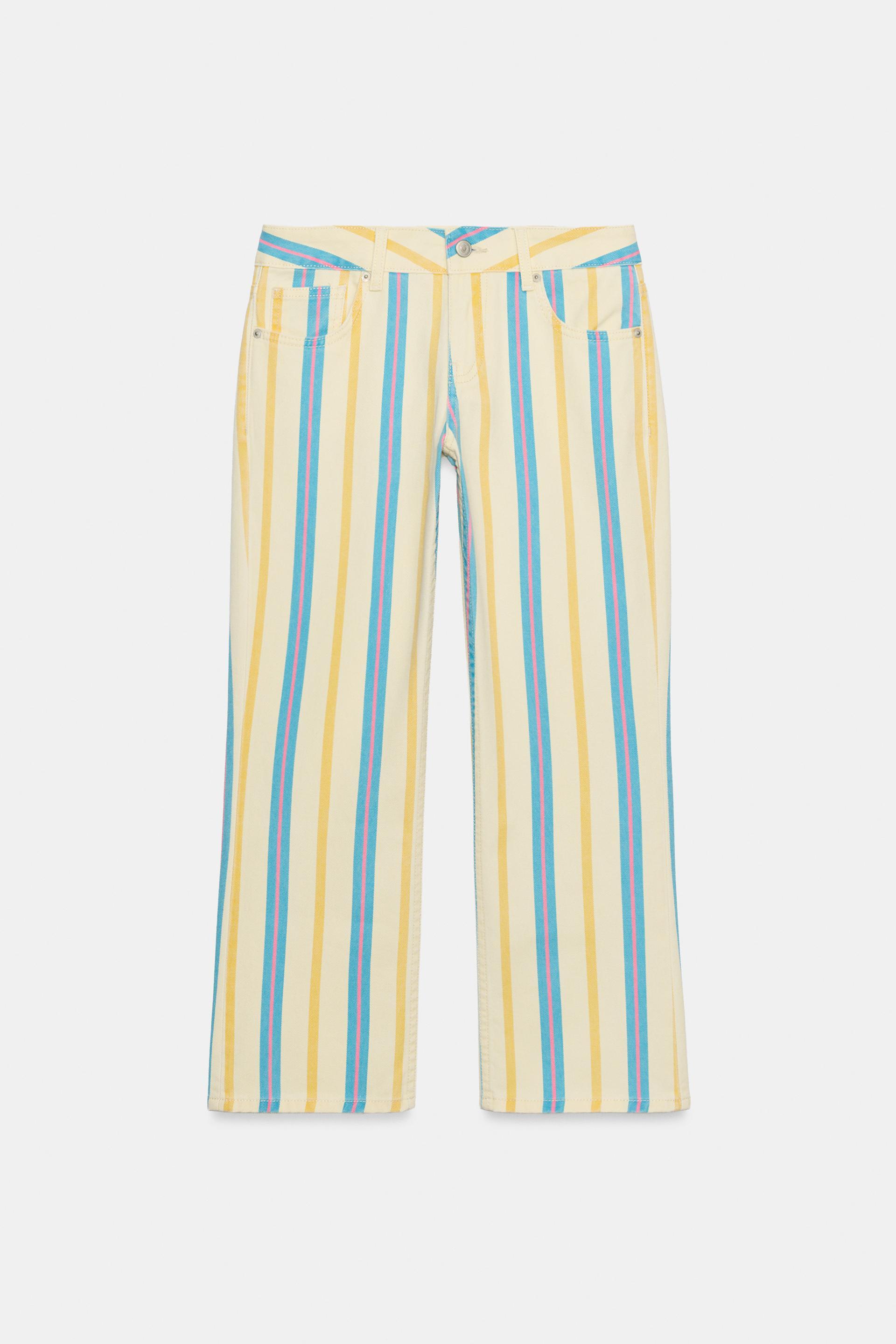 LOW RISE STRIPED STRAIGHT LEG TRF JEANS by ZARA