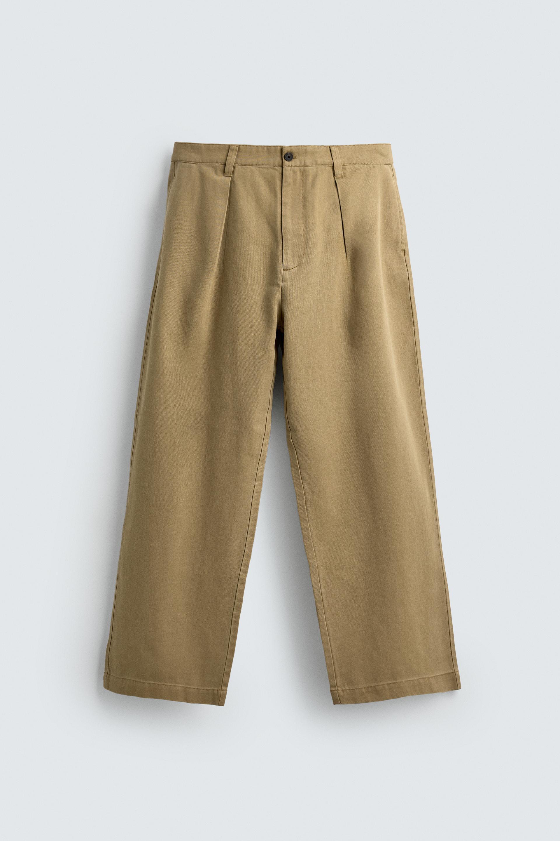LYOCELL - COTTON PLEATED PANTS by ZARA