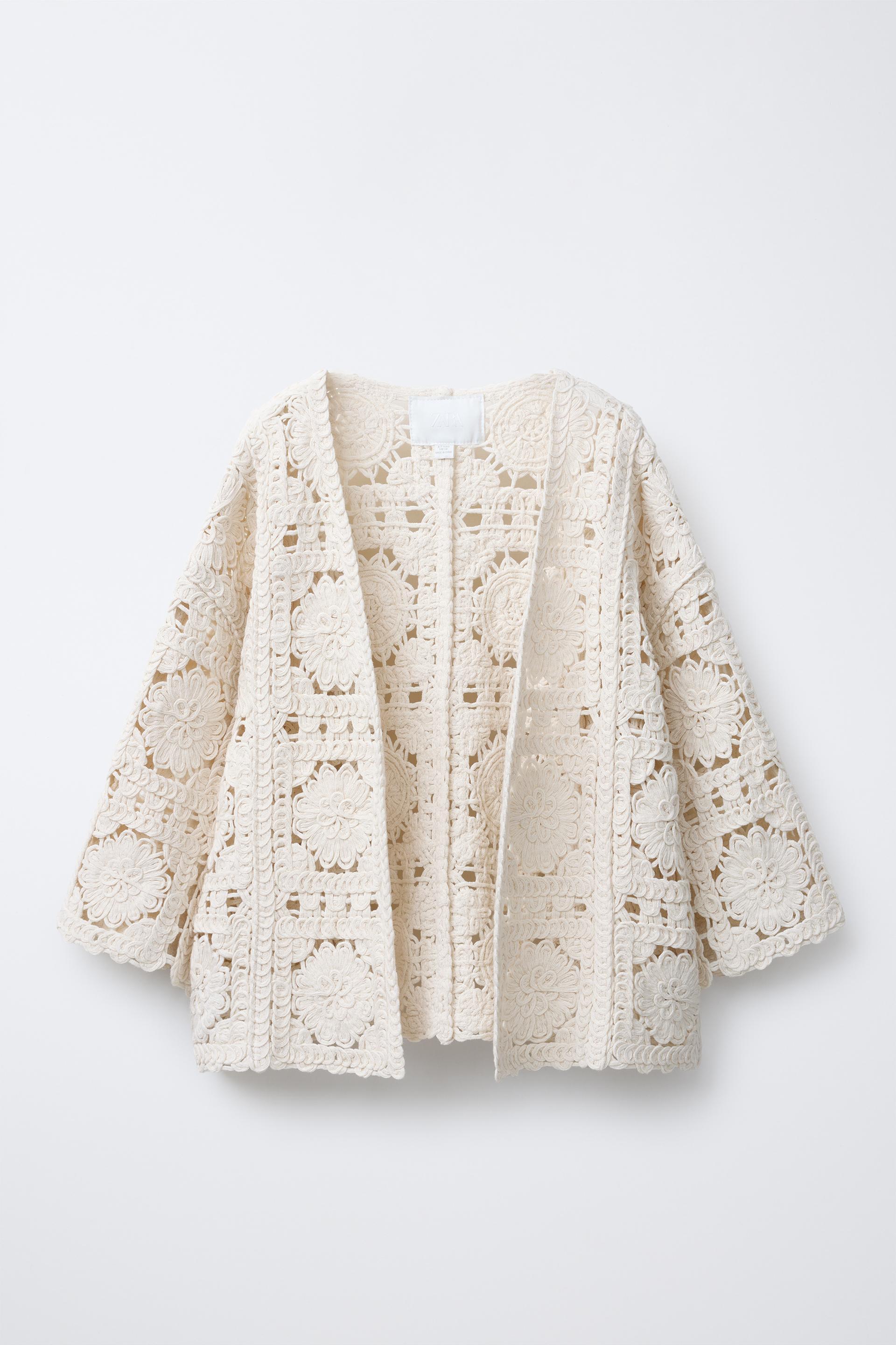 MACRAMÉ FLORAL KIMONO by ZARA