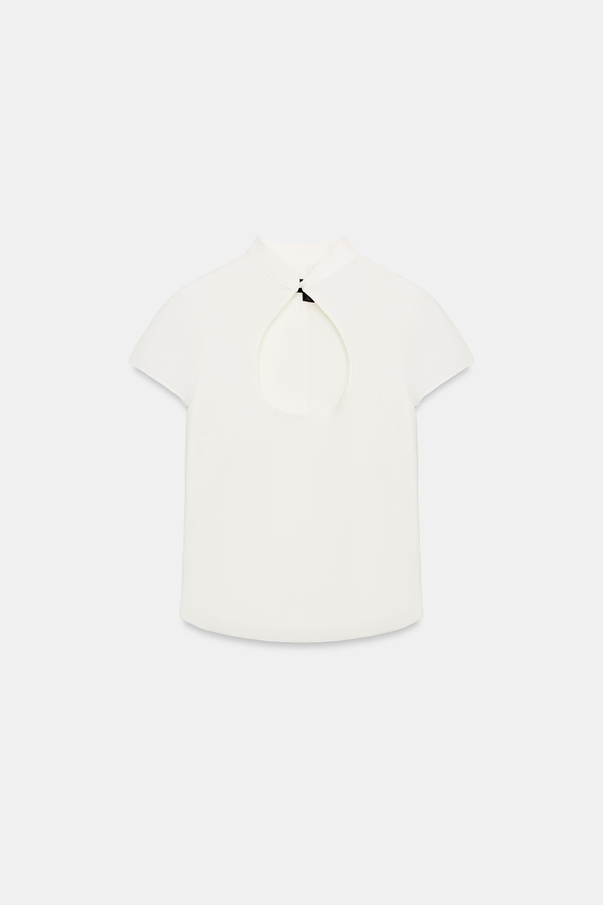 MANDARIN COLLAR VENTED TOP by ZARA