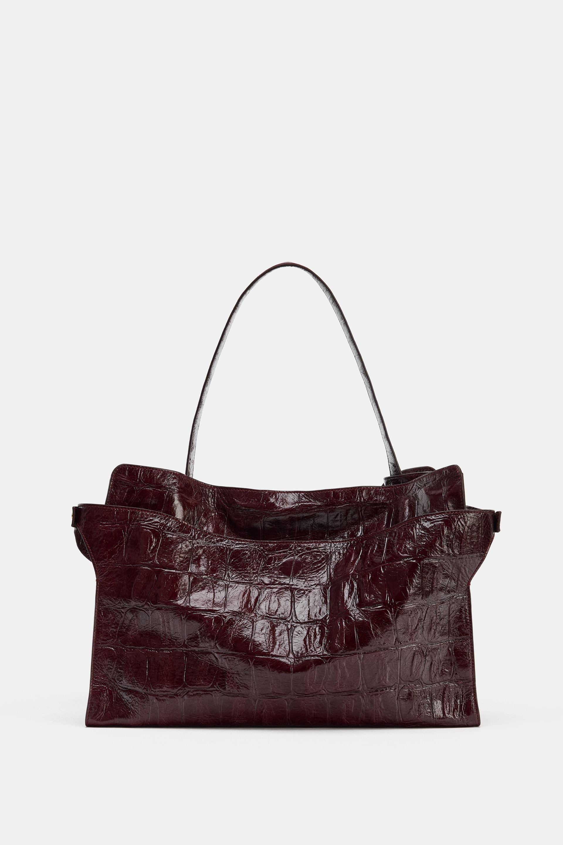 MAXI CITY BAG WITH EMBOSSED LEATHER EFFECT by ZARA
