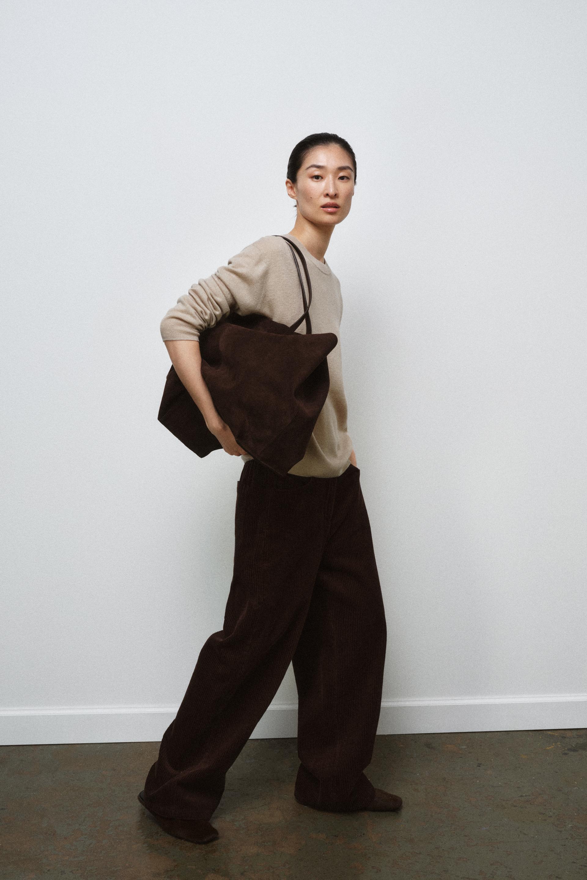 MAXI SPLIT LEATHER SHOPPER BAG by ZARA