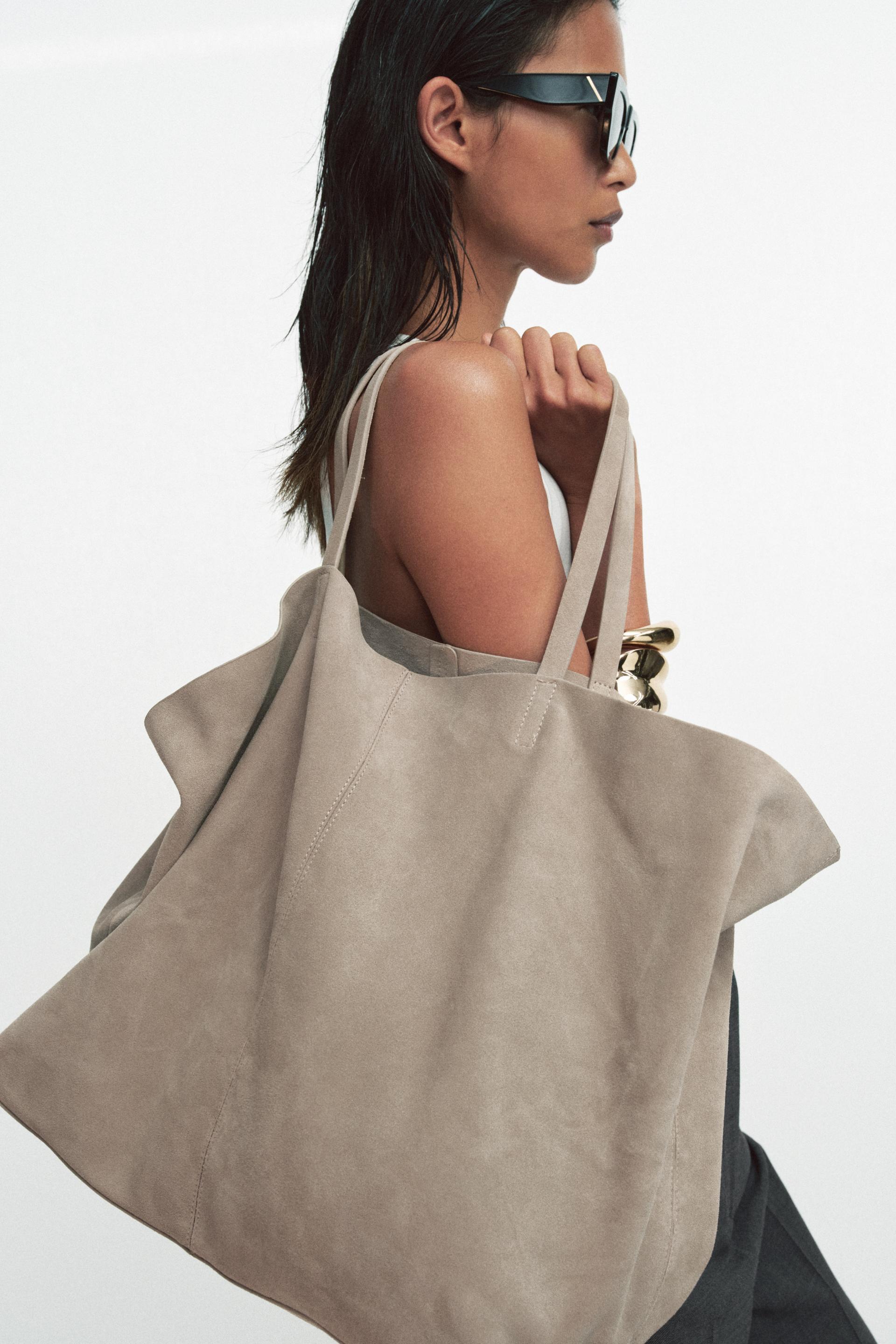 MAXI SPLIT LEATHER SHOPPER by ZARA