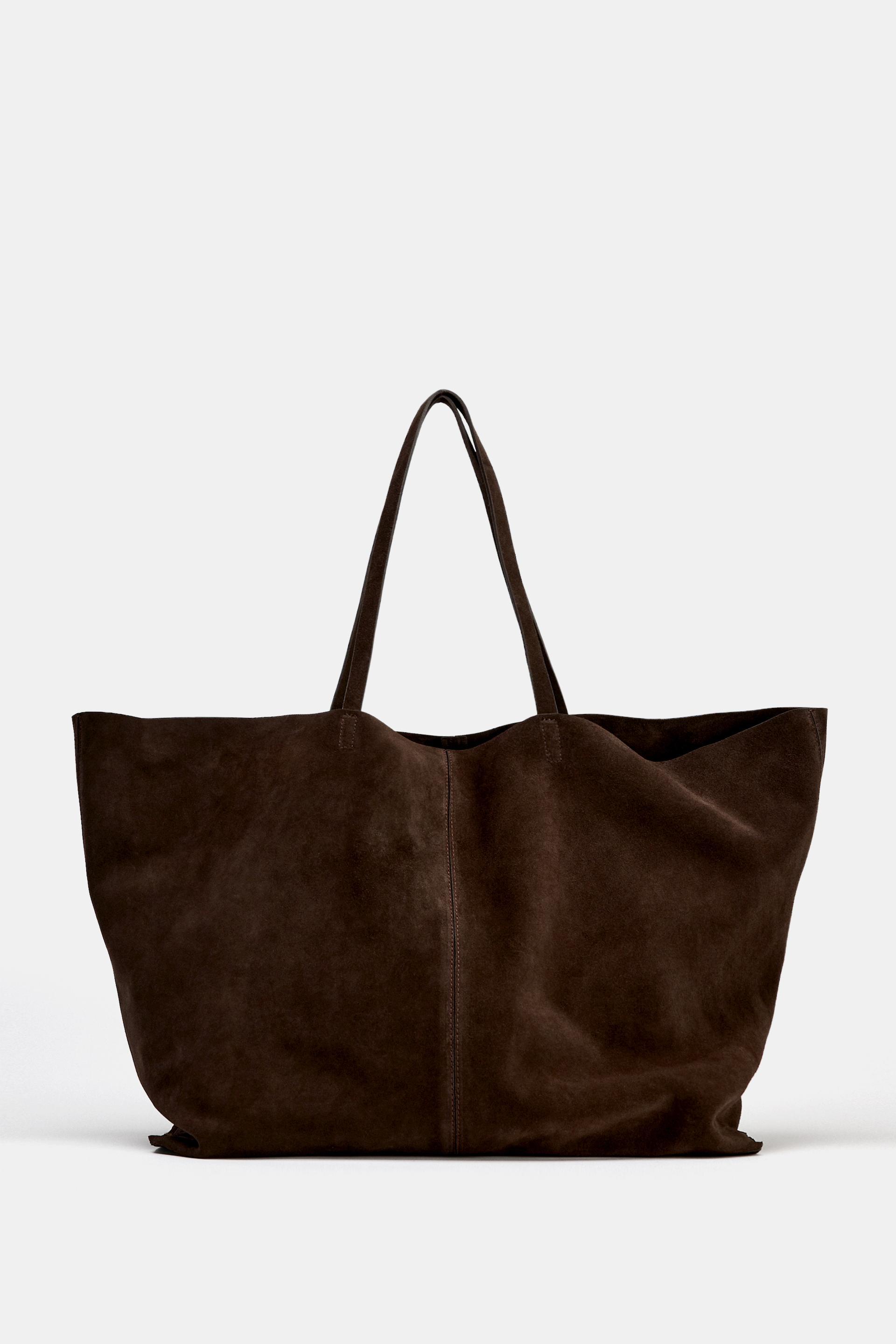 MAXI SUEDE SHOPPER TOTE by ZARA