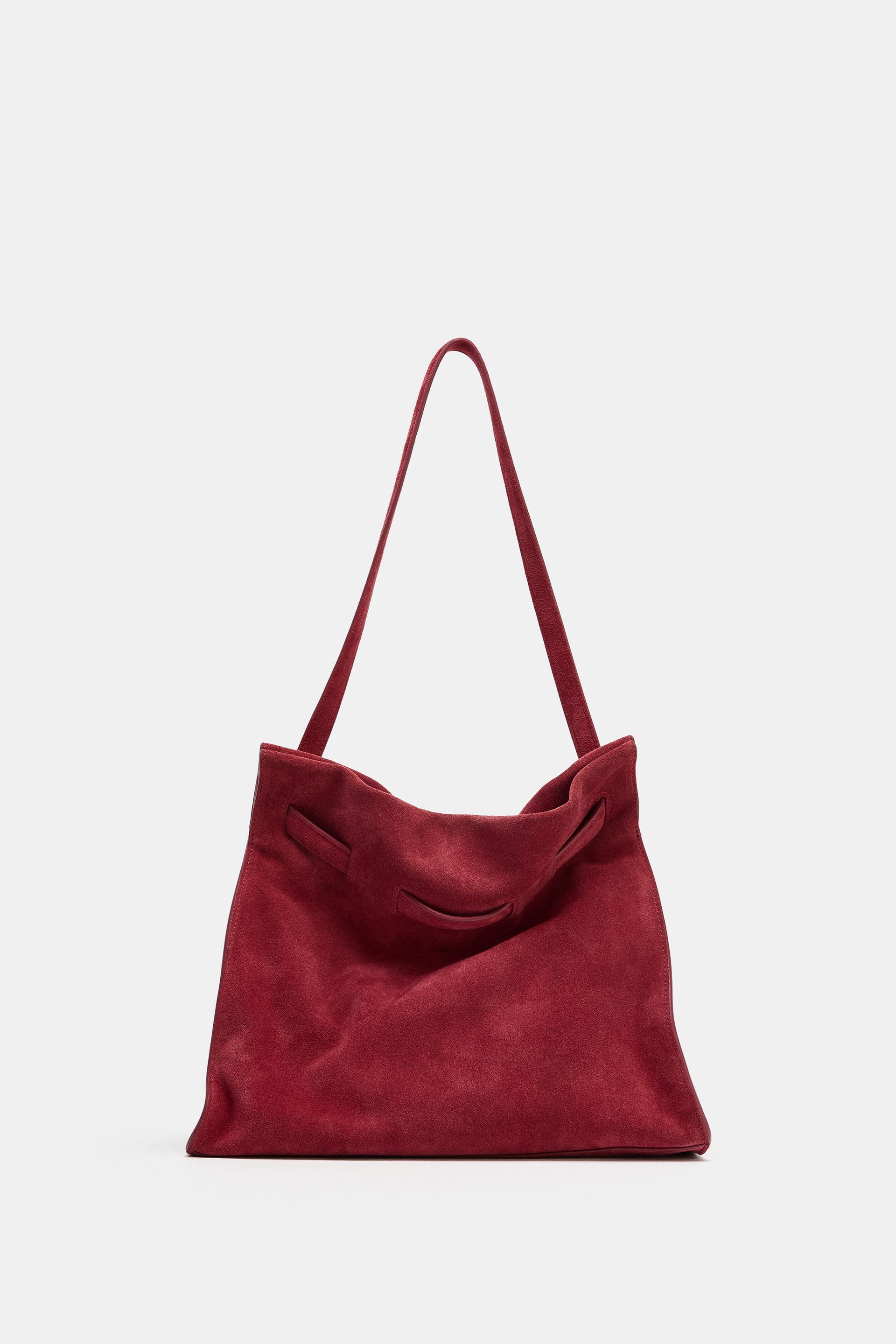 MEDIUM SUEDE SHOULDER BAG by ZARA