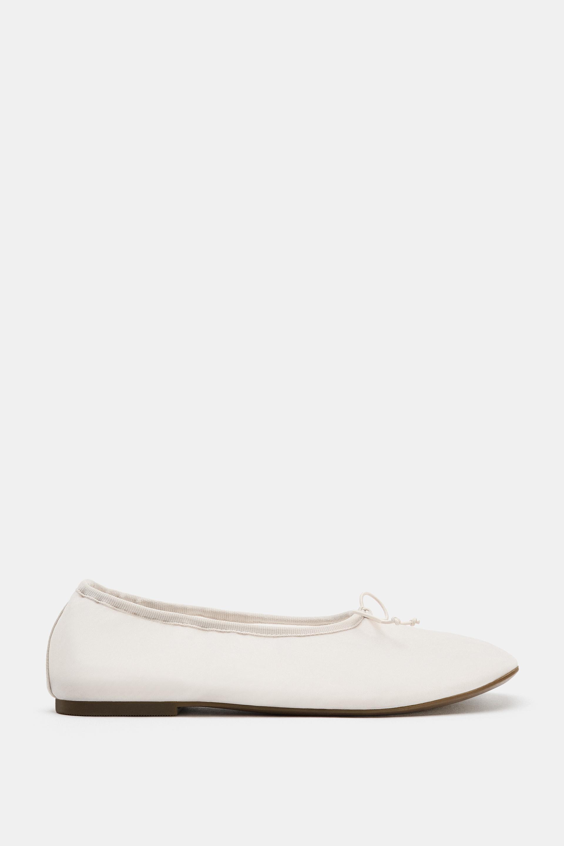 MESH BALLET FLATS WITH BOW by ZARA
