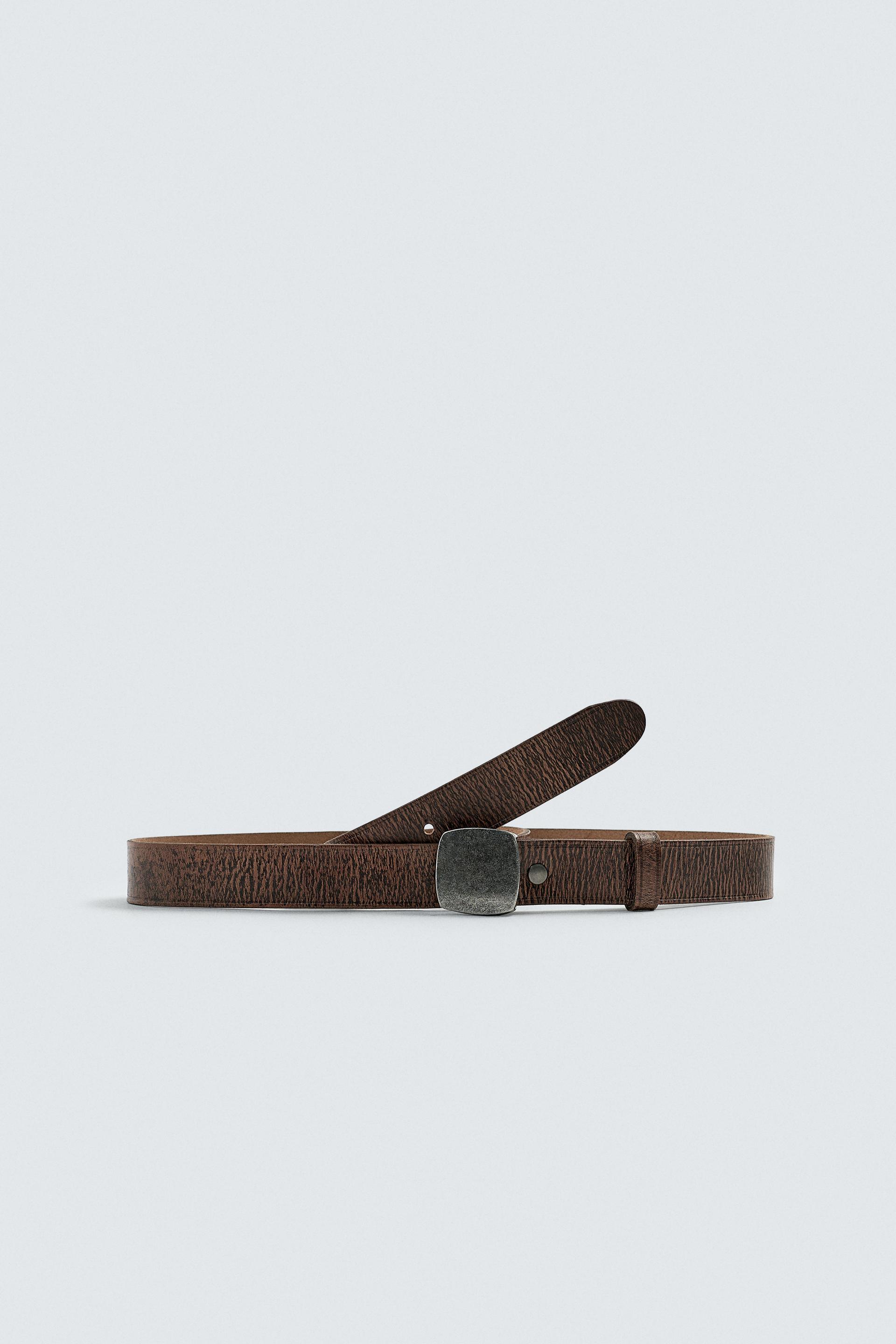 METAL PLATE BUCKLE BELT by ZARA