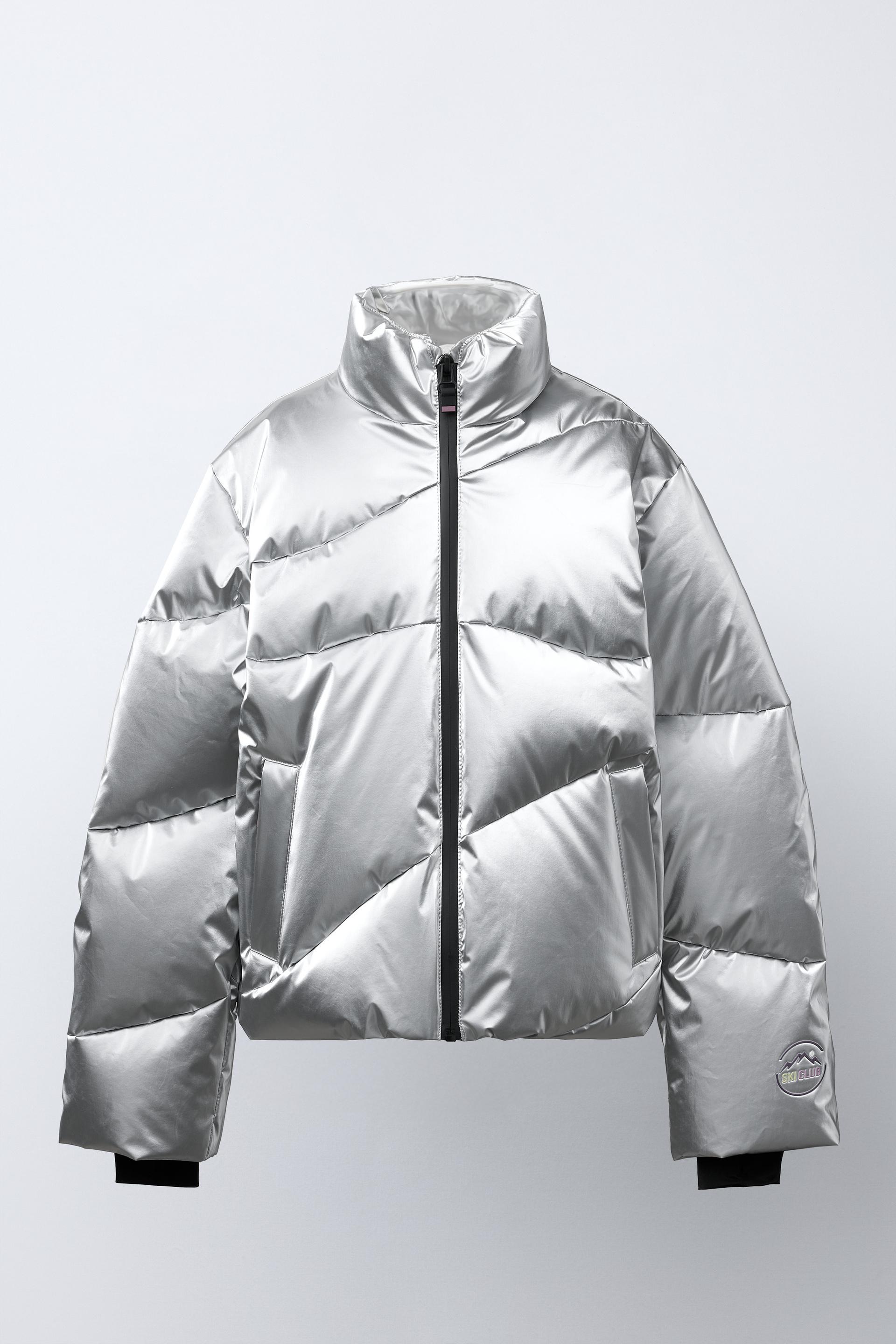METALLIC 80% DOWN AND 20% FEATHER WATER-RESISTANT AND WINDPROOF PUFFER COAT RECCO® SYSTEM SKI COLLECTION by ZARA