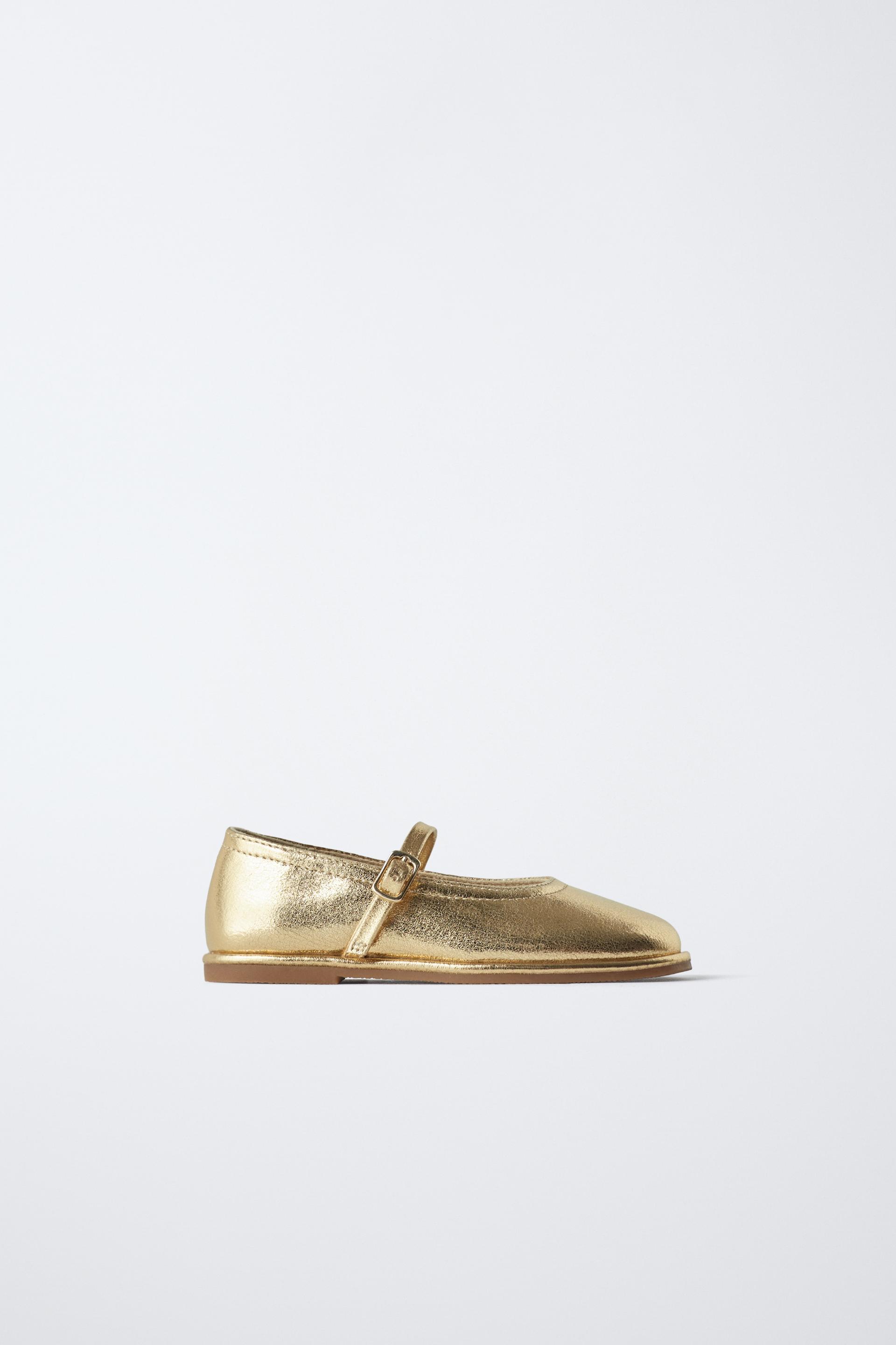 METALLIC BALLET FLATS by ZARA