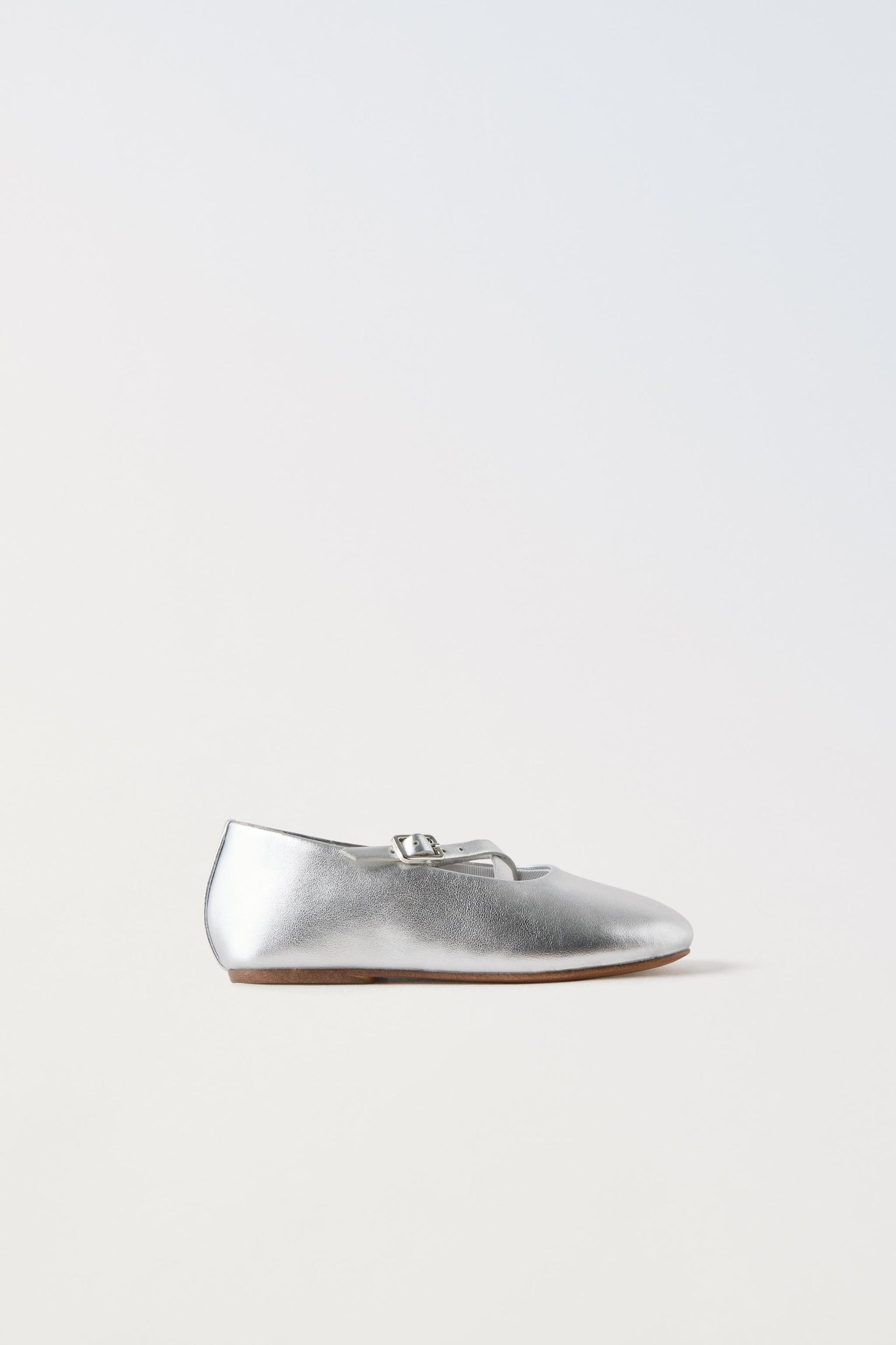 METALLIC BALLET FLATS by ZARA