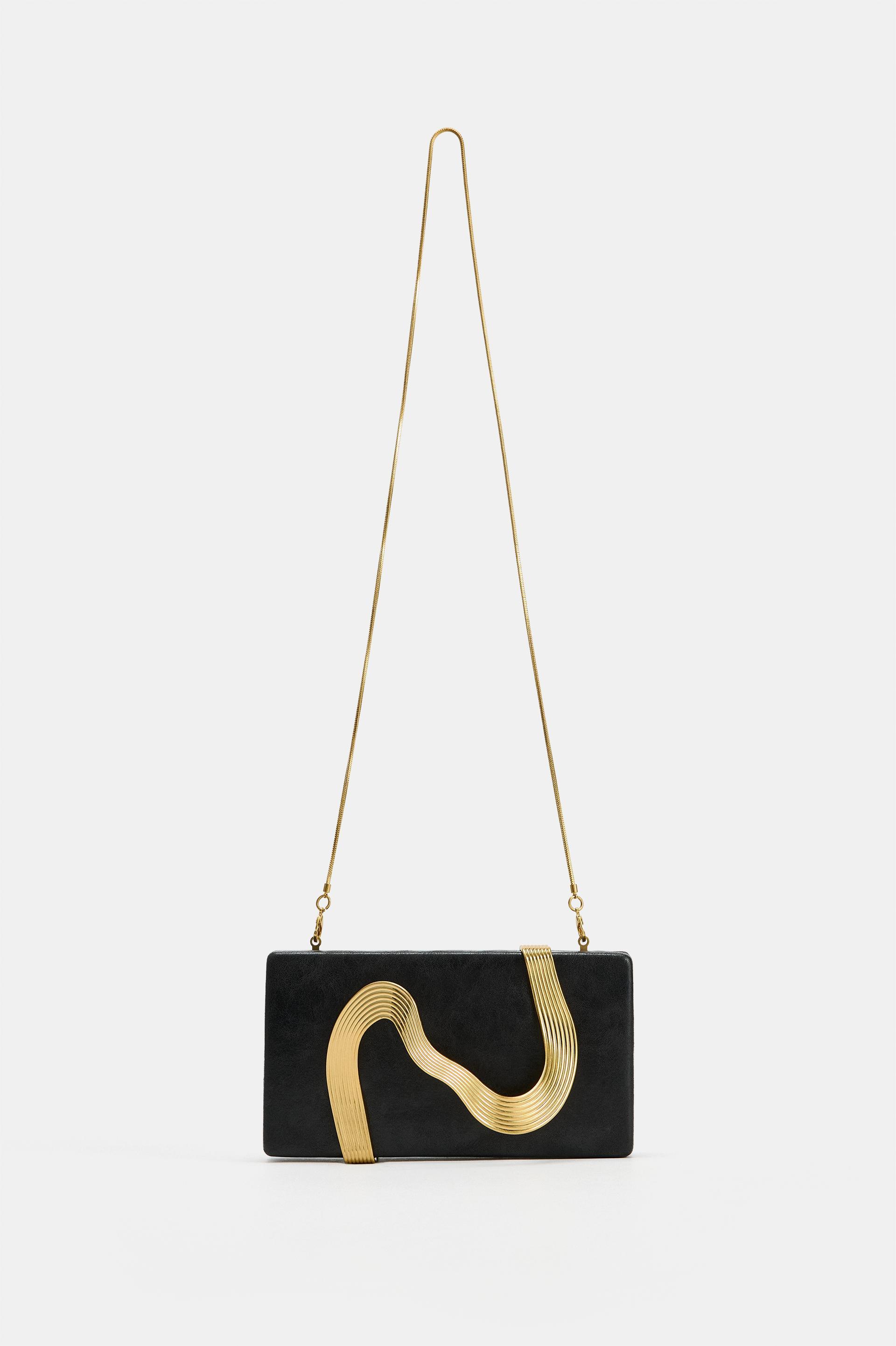 METALLIC DETAIL CLUTCH by ZARA