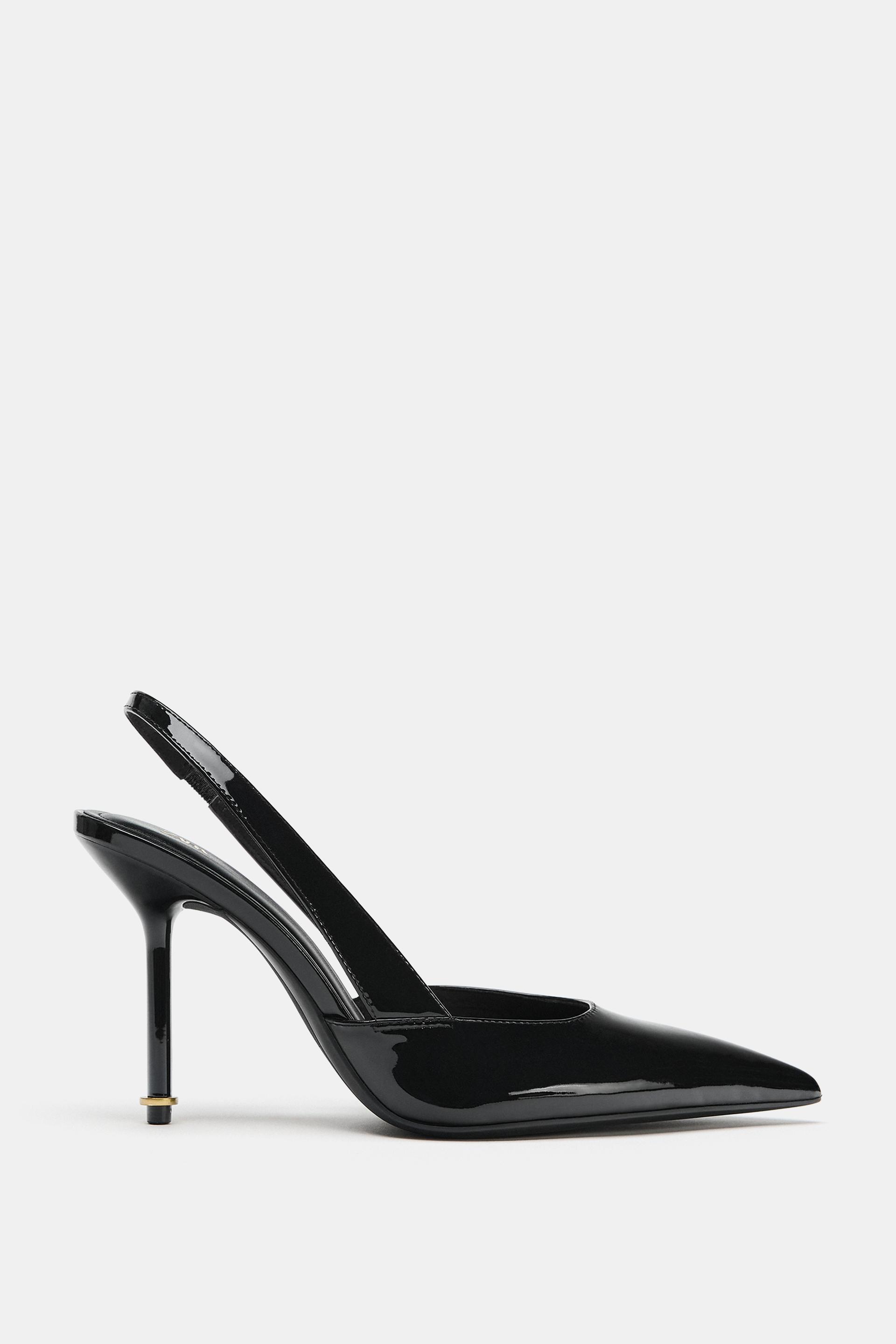 METALLIC DETAIL HEELED SHOES by ZARA