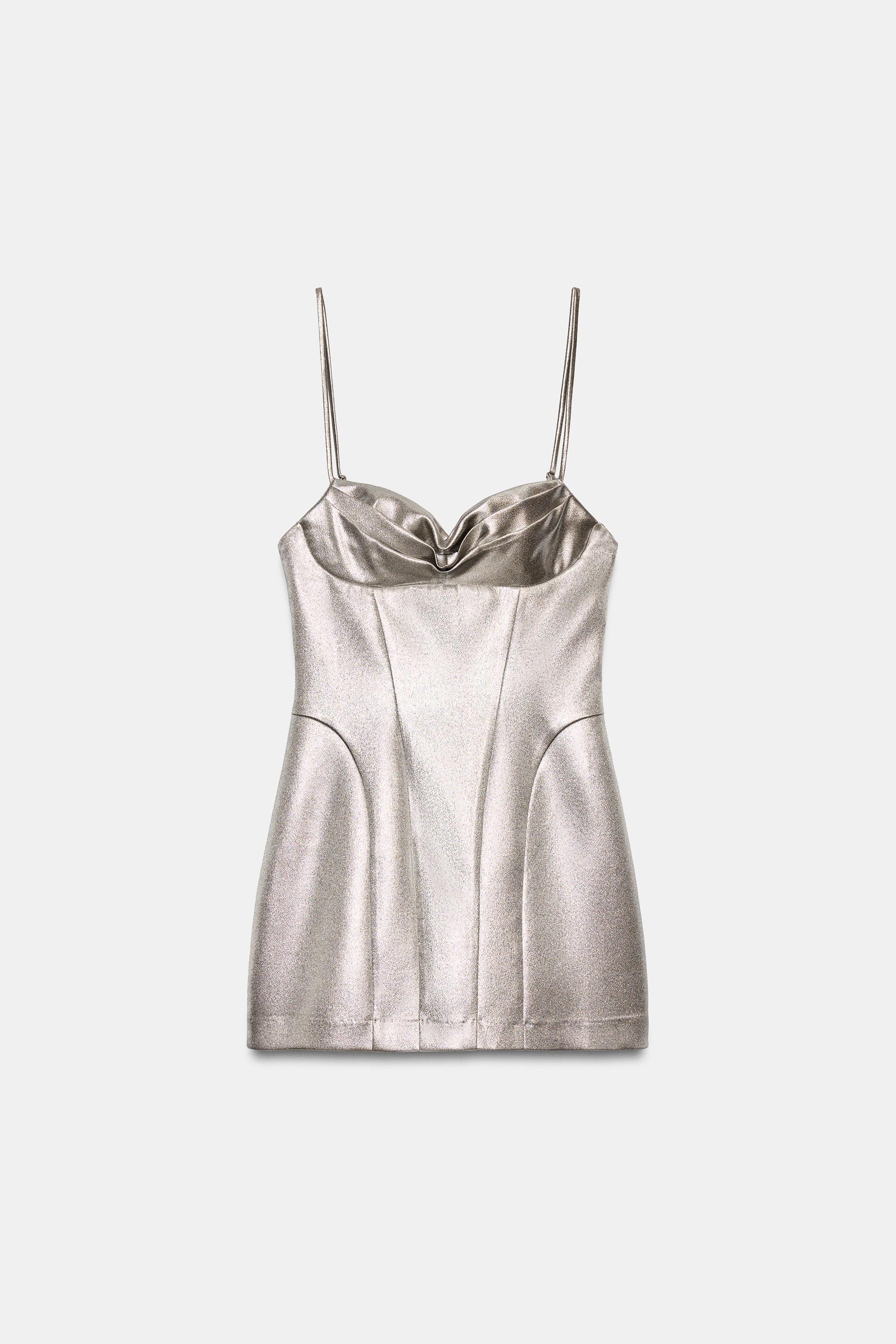 METALLIC EFFECT CORSET MINI DRESS by ZARA