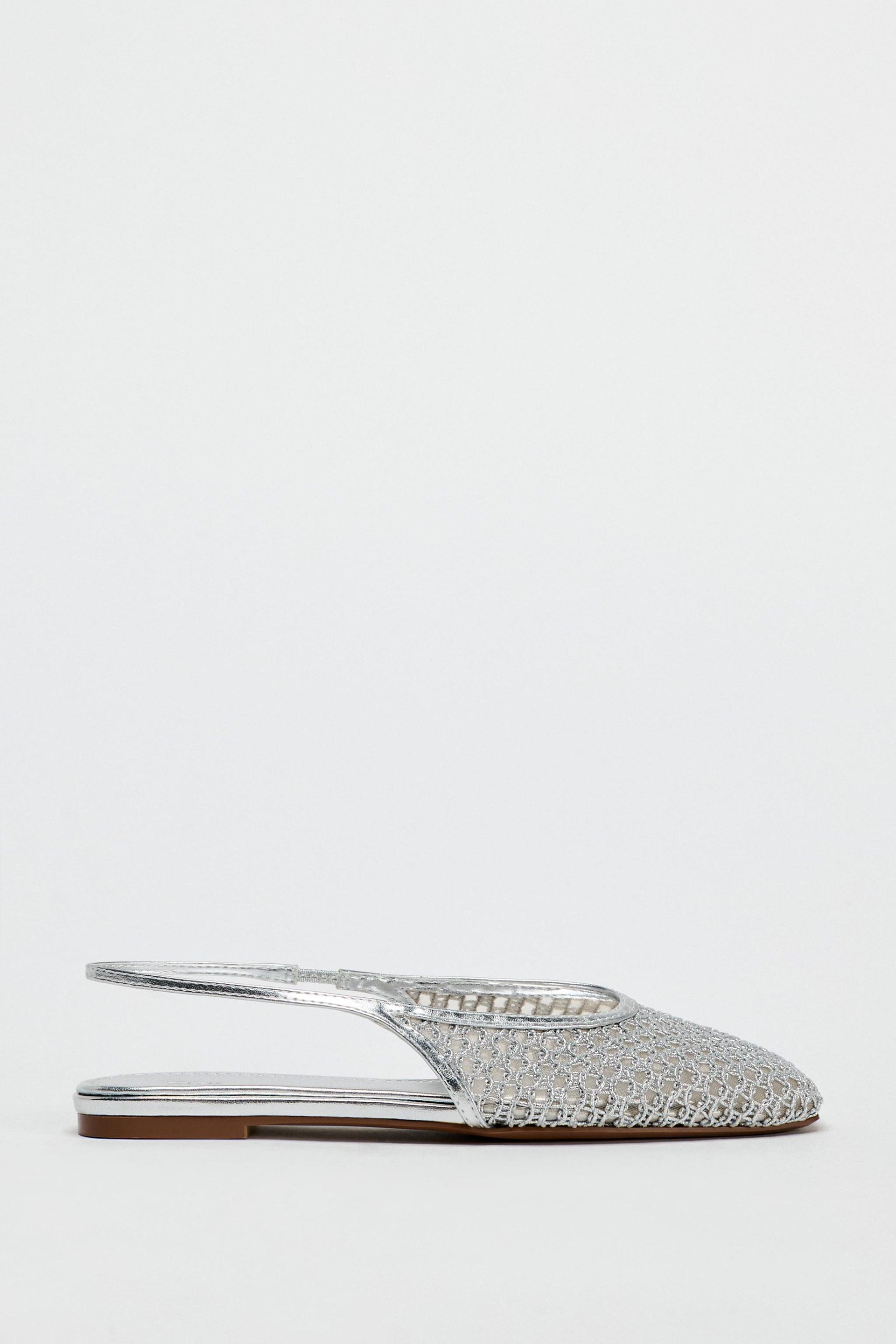 METALLIC EFFECT MESH SLINGBACKS by ZARA