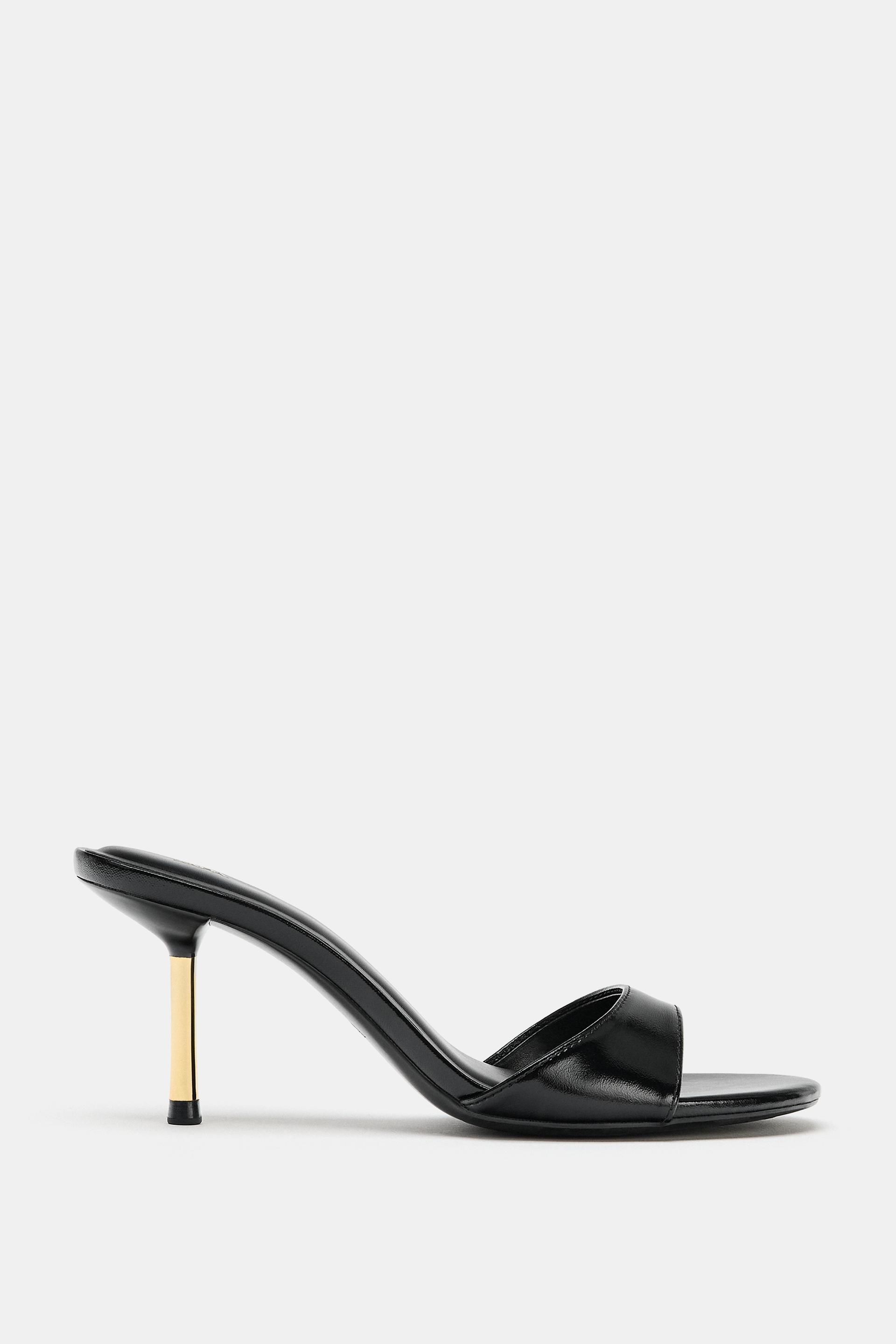 METALLIC HEELED SANDALS by ZARA