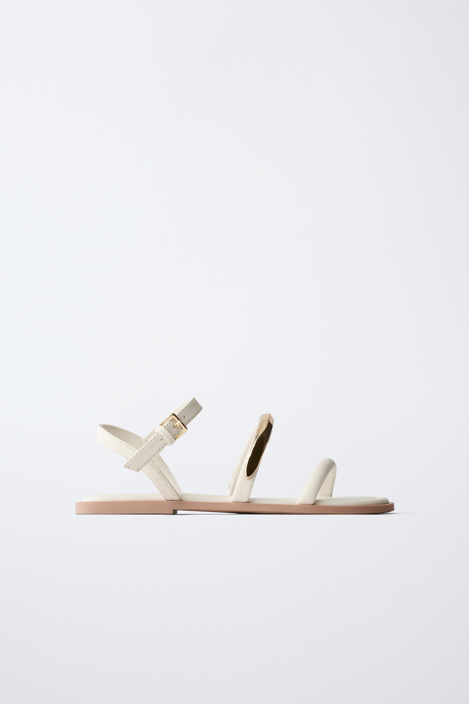 METALLIC STRAP SANDALS by ZARA