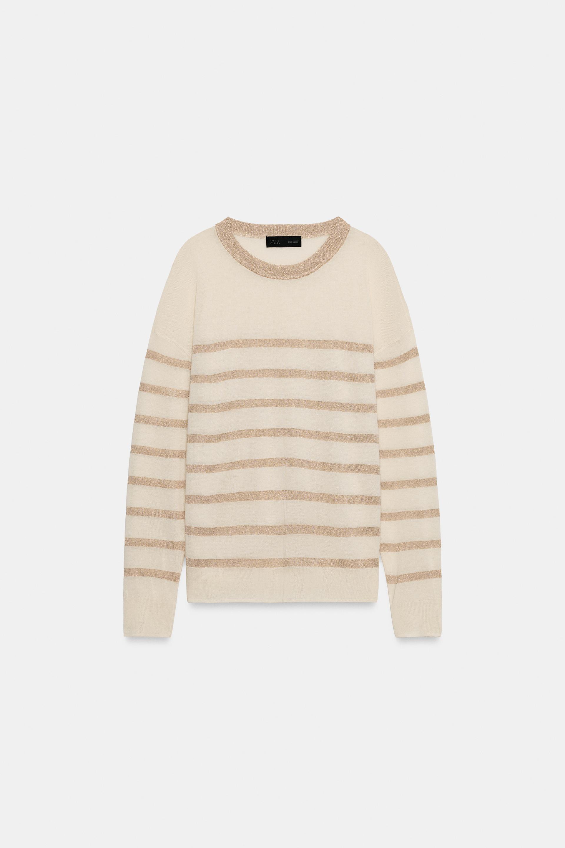 METALLIC THREAD STRIPED JUMPER by ZARA