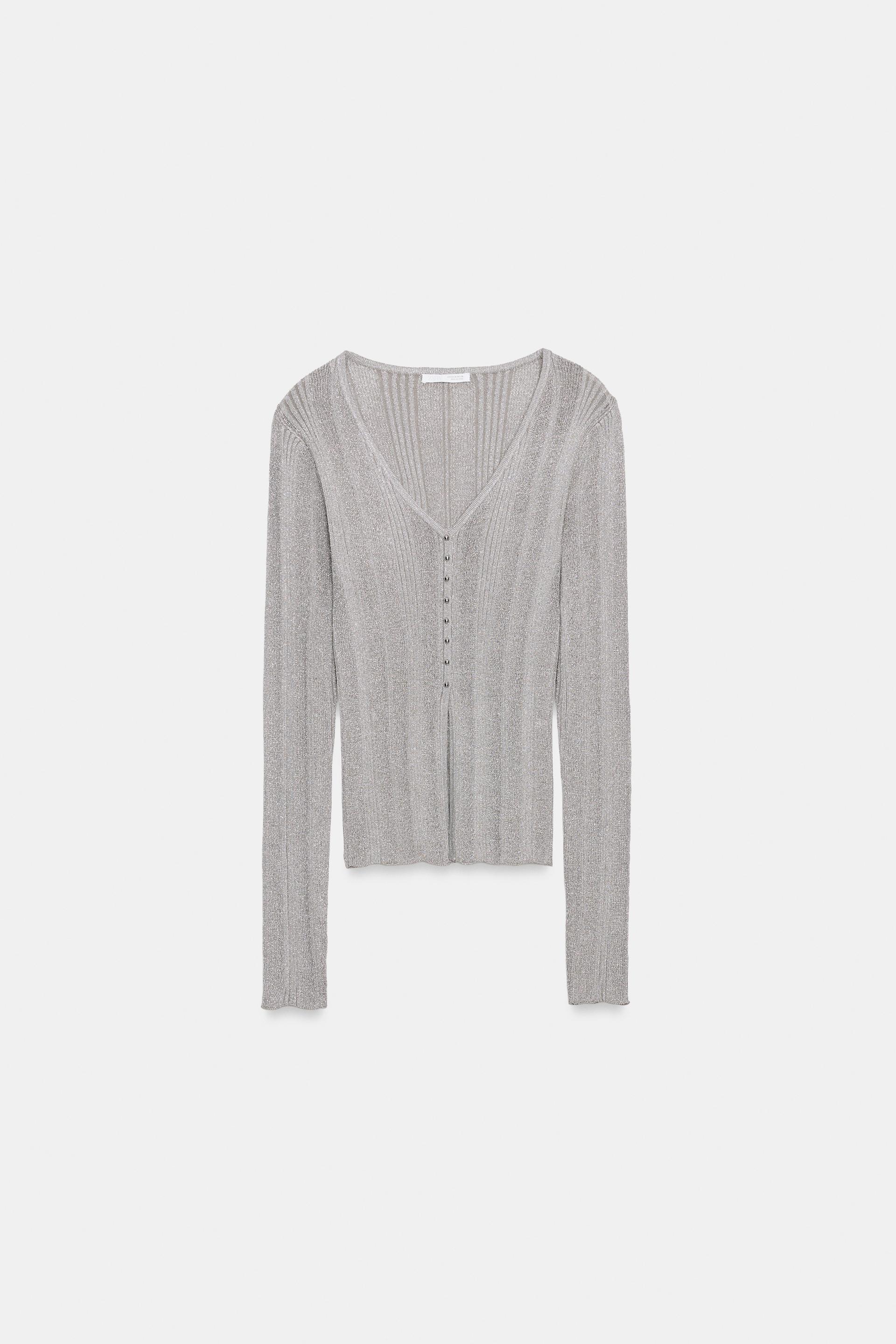 METALLIC YARN CARDIGAN by ZARA