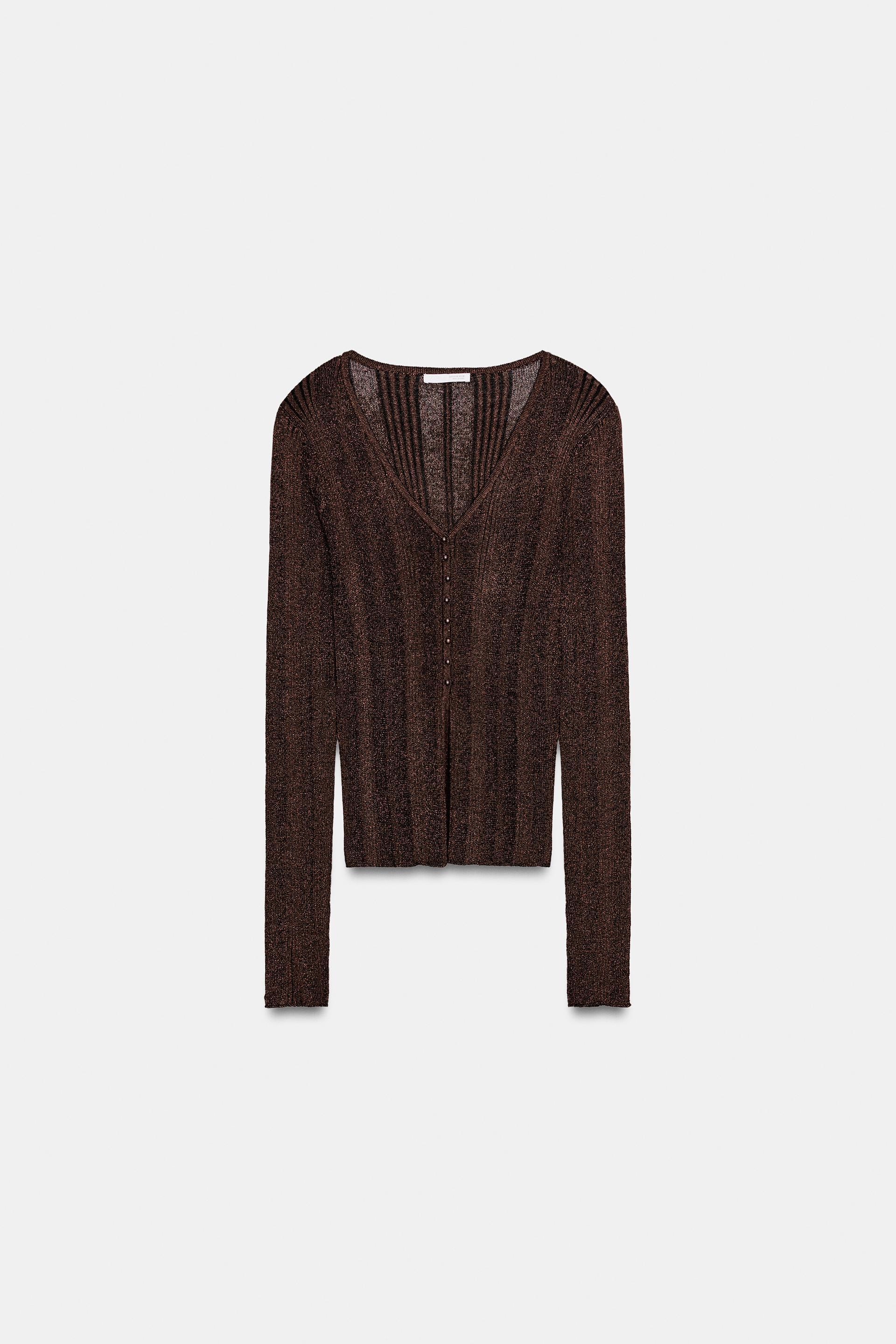 METALLIC YARN CARDIGAN by ZARA
