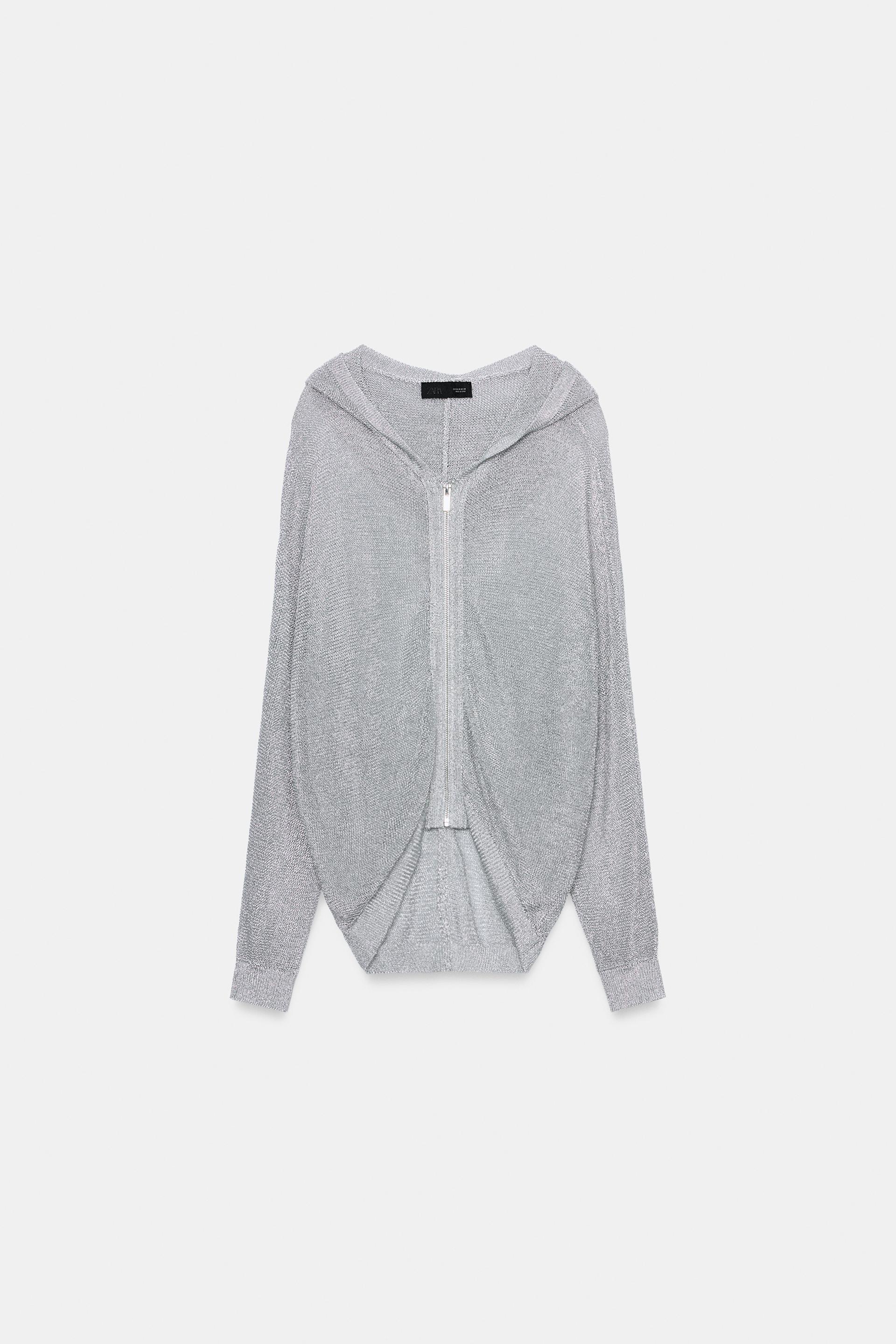 METALLIC YARN HOODIE by ZARA
