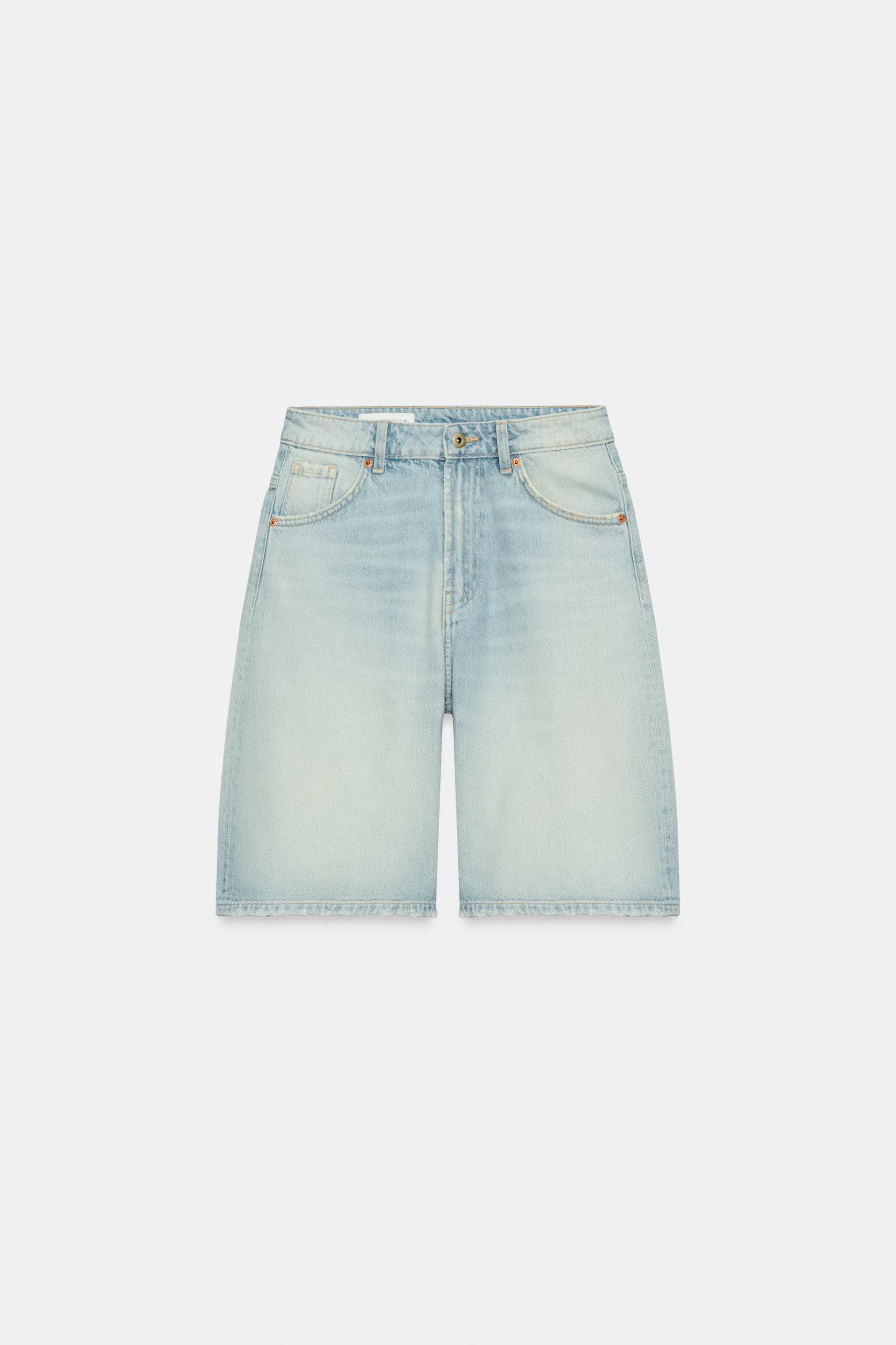 MID-RISE BAGGY DENIM SHORTS by ZARA