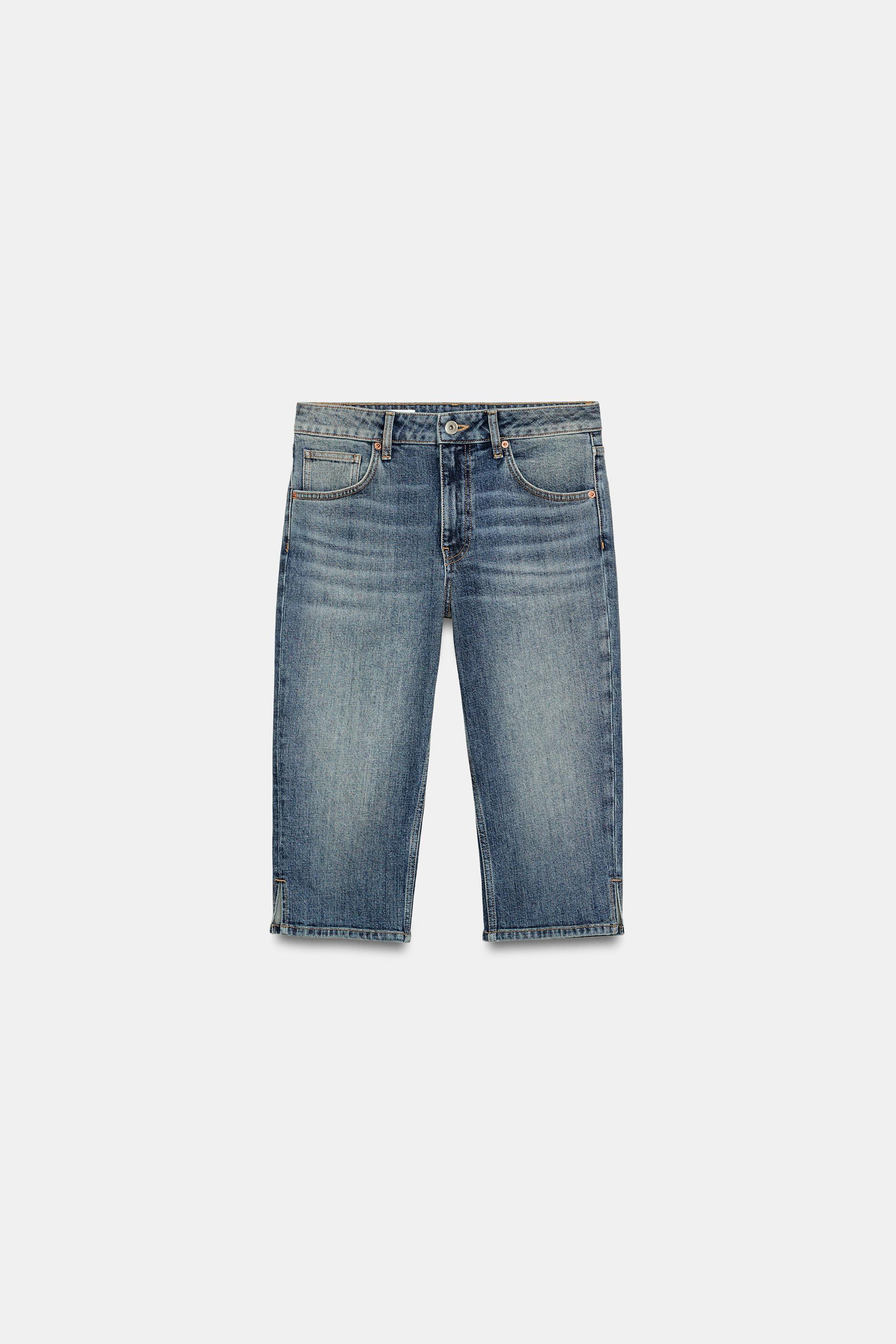 MID-RISE TRF DENIM CAPRI JEANS by ZARA