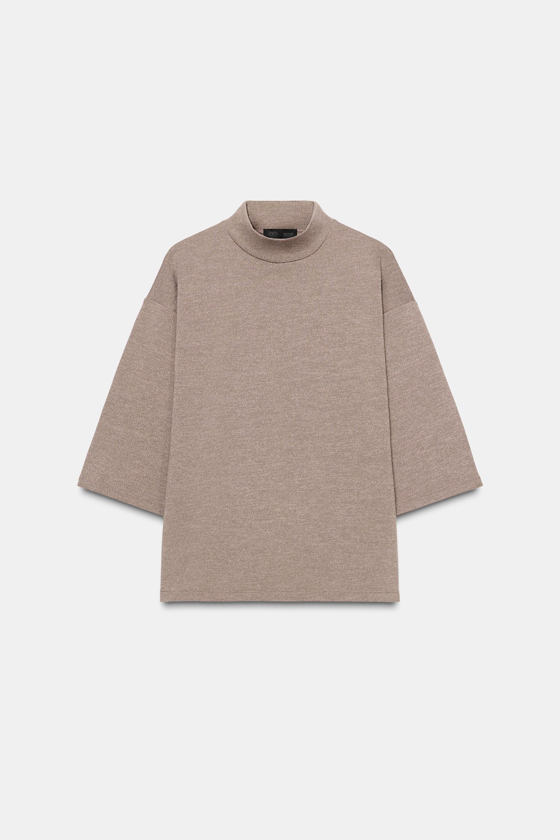 MOCK NECK PIQUÉ T-SHIRT by ZARA
