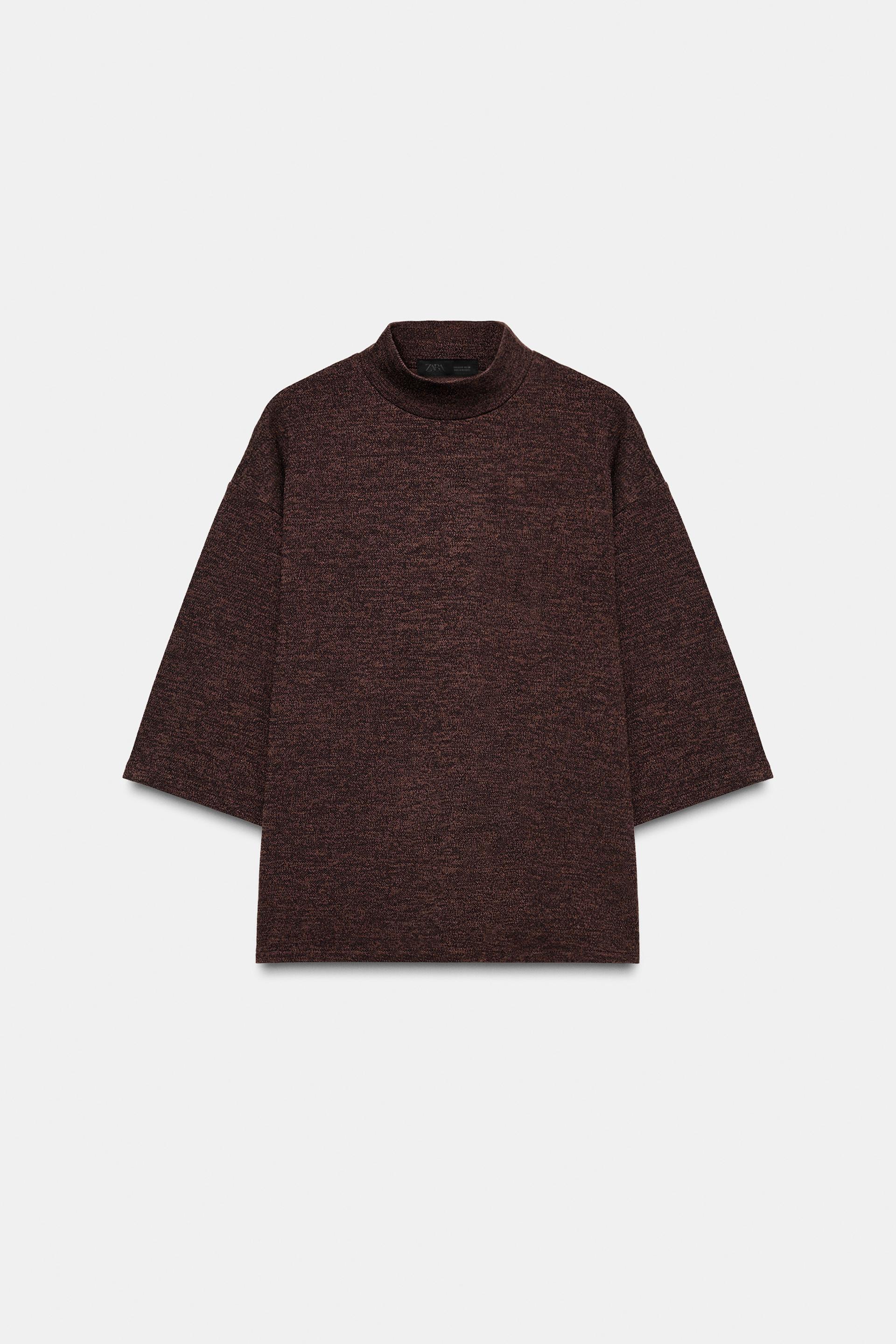 MOCK NECK PIQUÉ T-SHIRT by ZARA