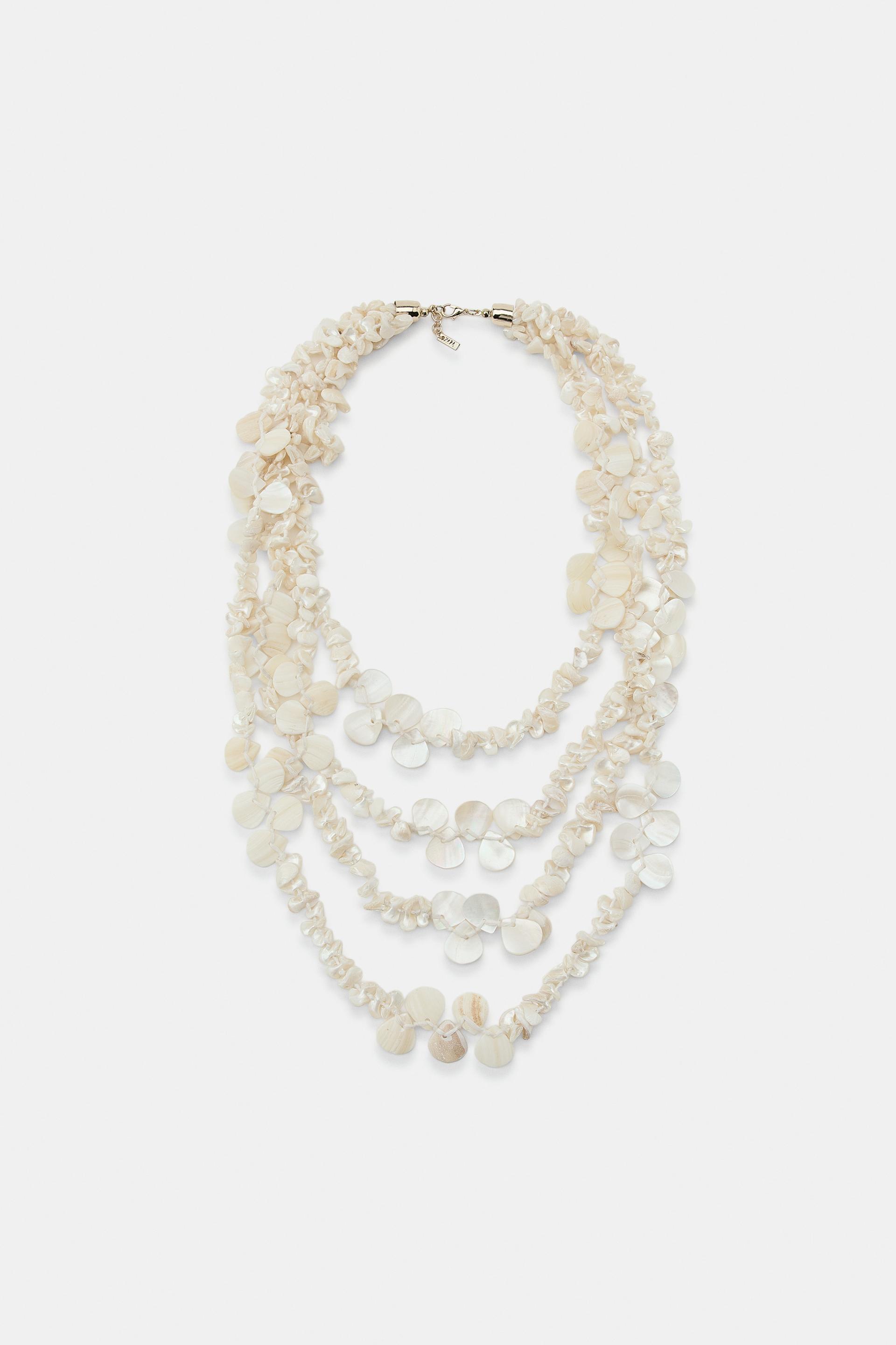 MOTHER-OF-PEARL EFFECT NECKLACE by ZARA