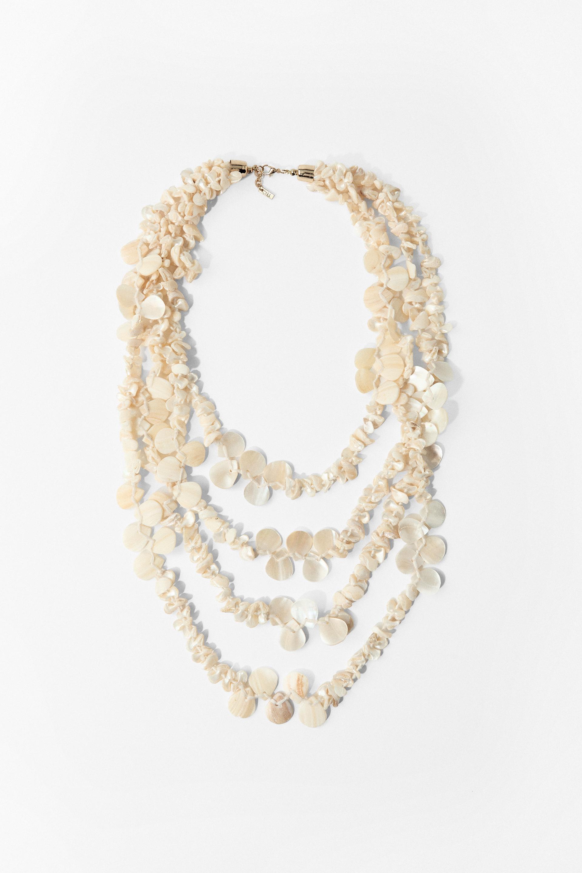 MOTHER-OF-PEARL EFFECT NECKLACE by ZARA