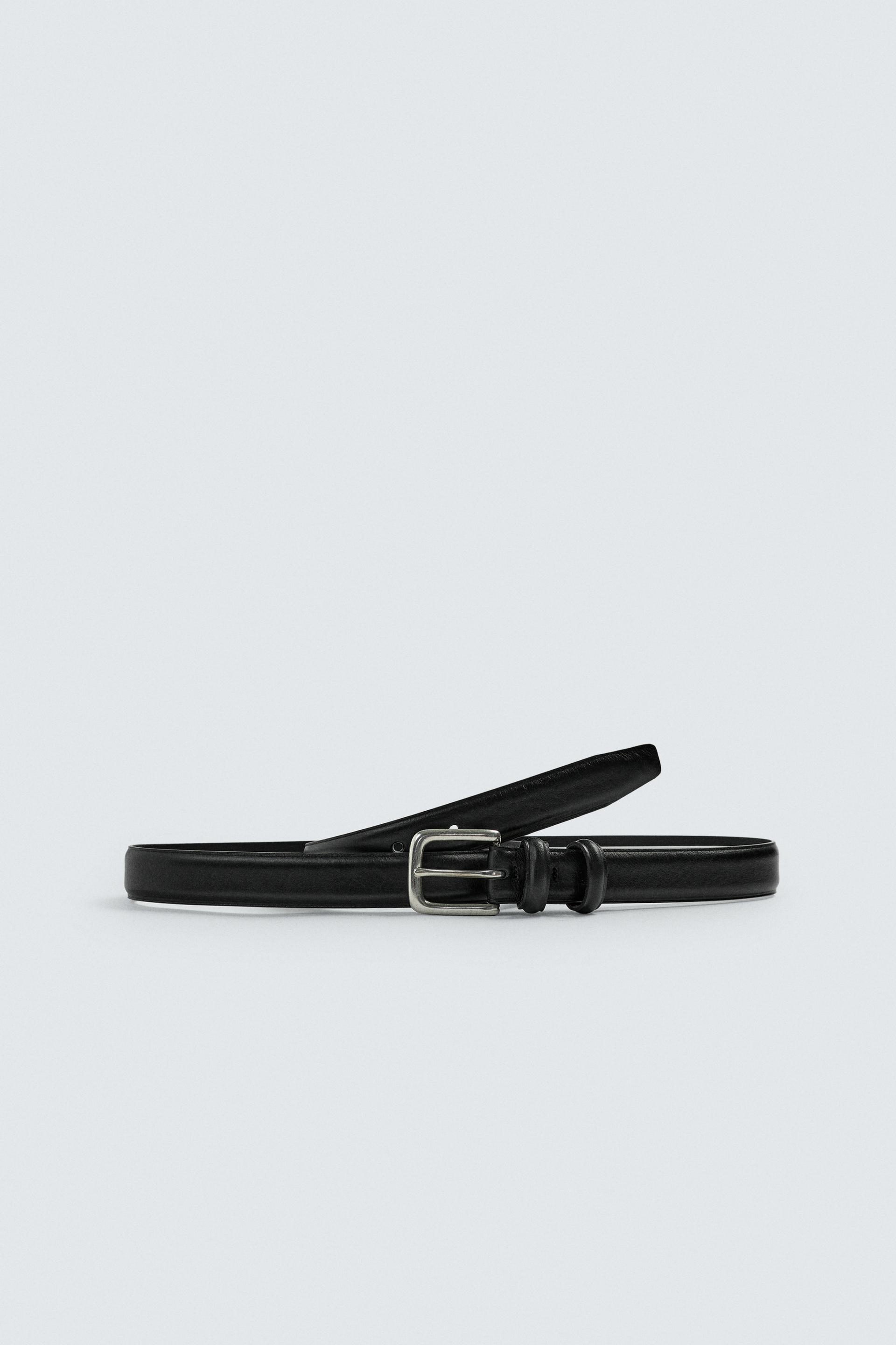 NARROW LEATHER BELT by ZARA