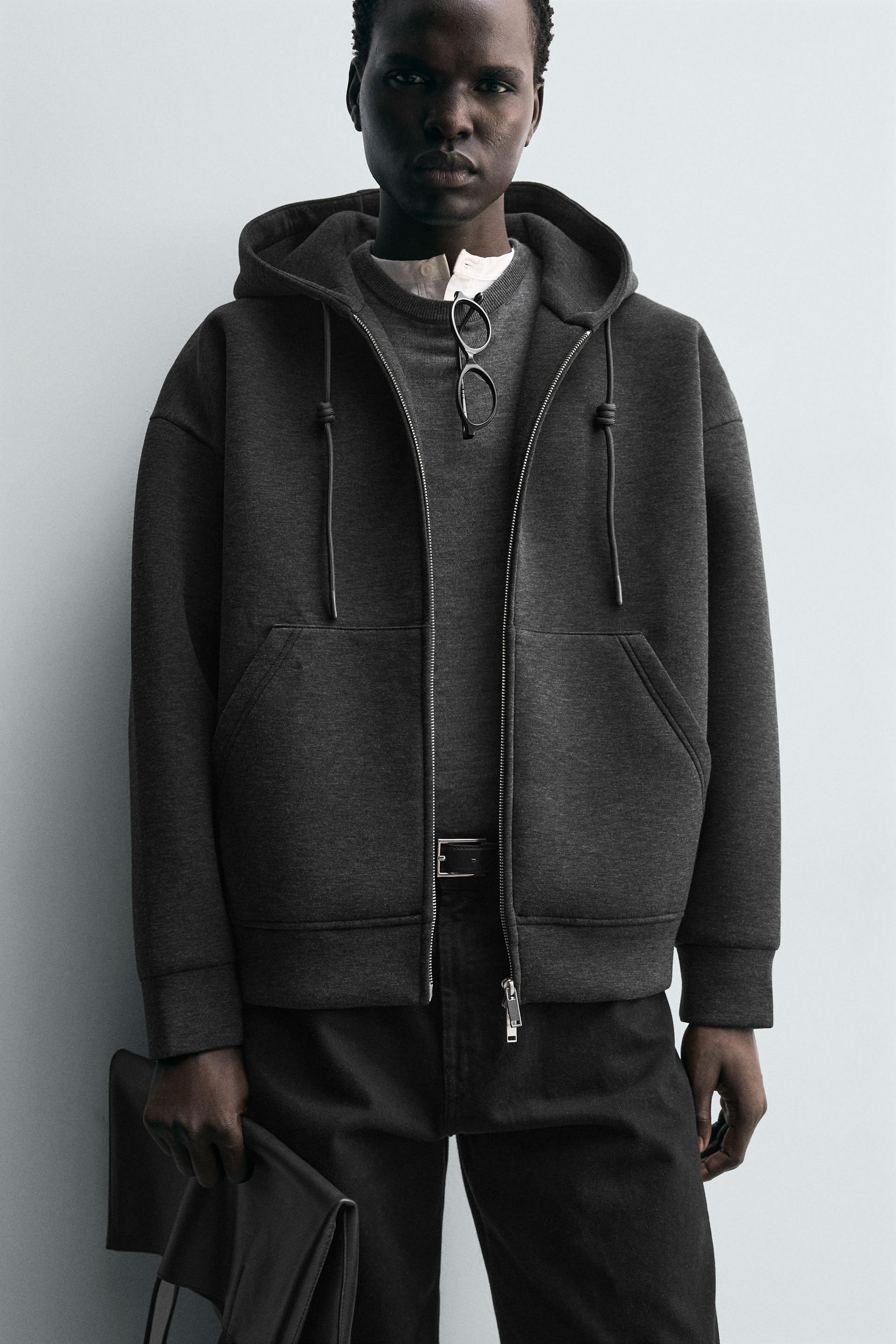 NEOPRENE EFFECT HOODIE SWEAT-SHIRT by ZARA