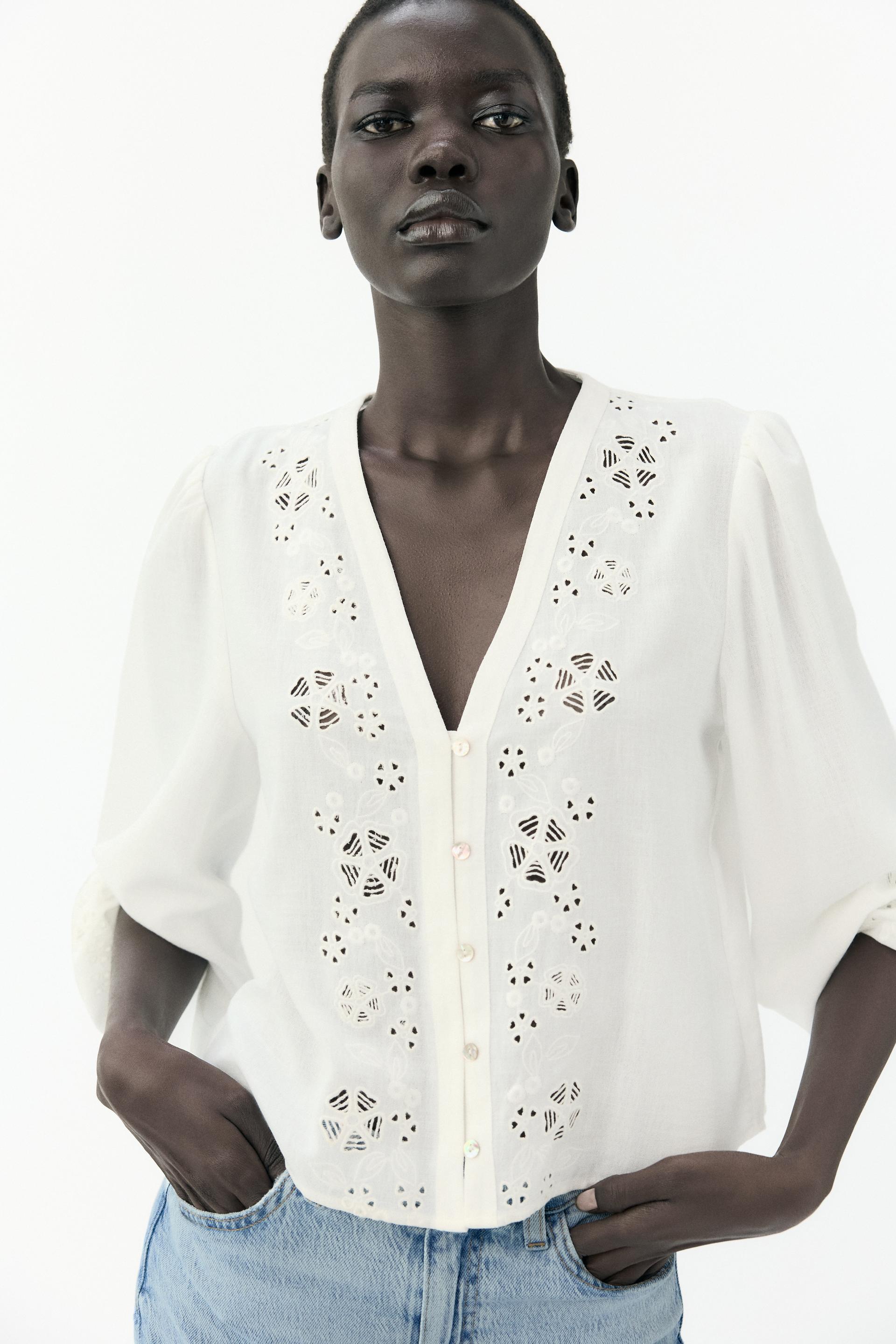 OPENWORK EMBROIDERY SHIRT by ZARA