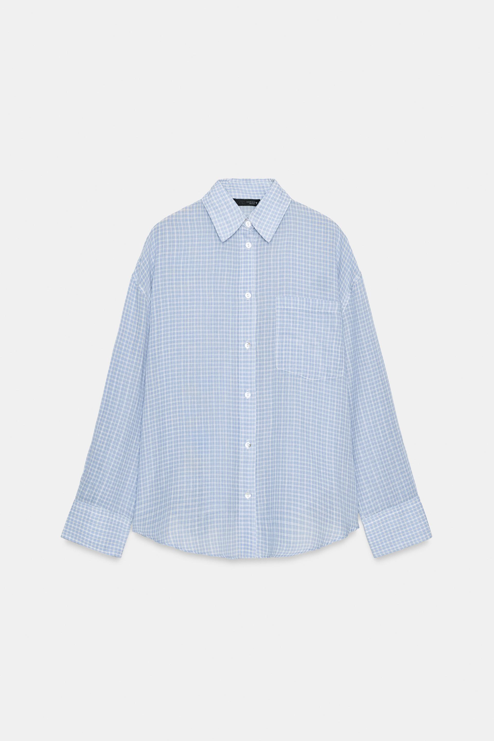 OVERSIZED GAUZE SHIRT WITH POCKET by ZARA