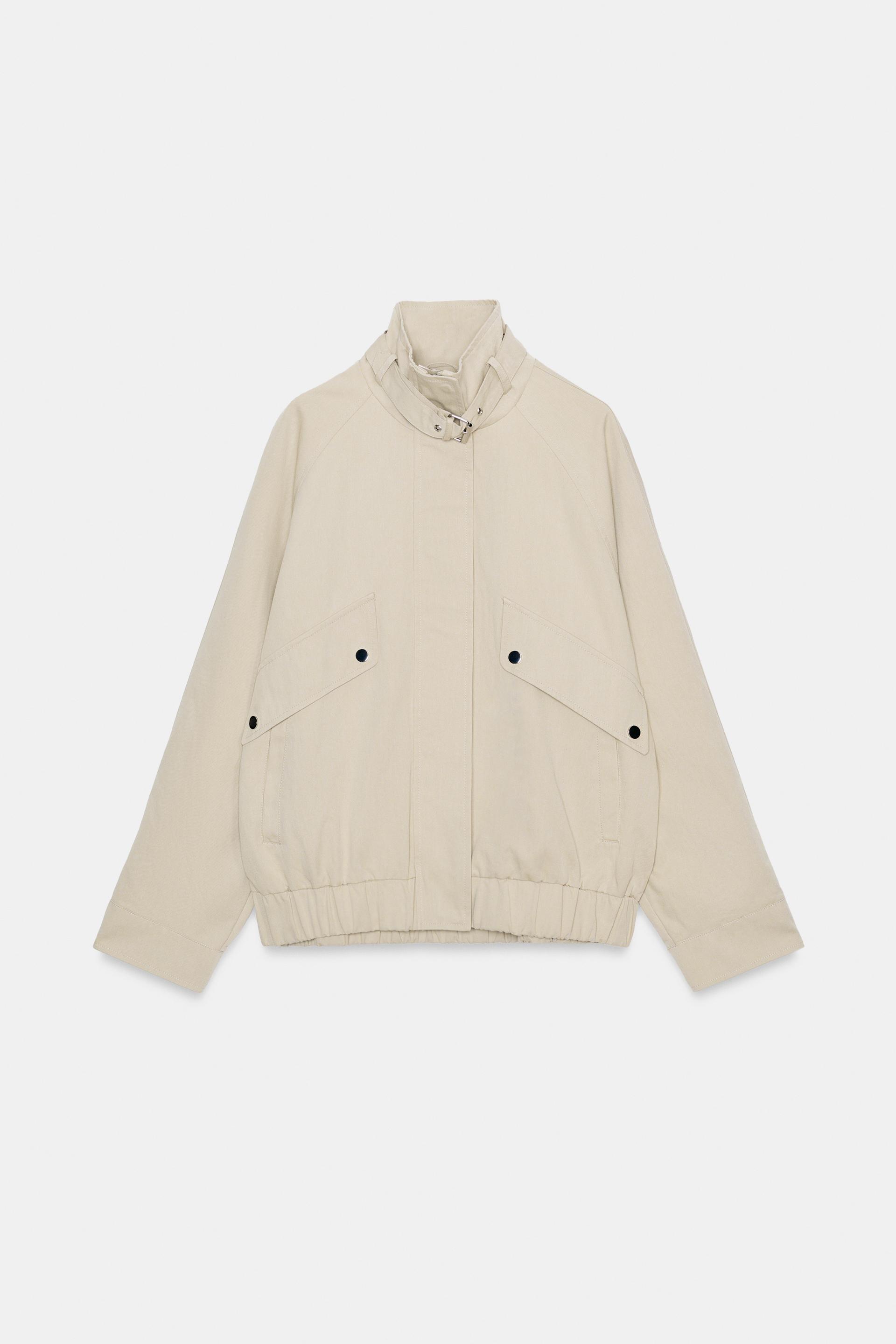 OVERSIZED HIGH-COLLAR BOMBER JACKET by ZARA