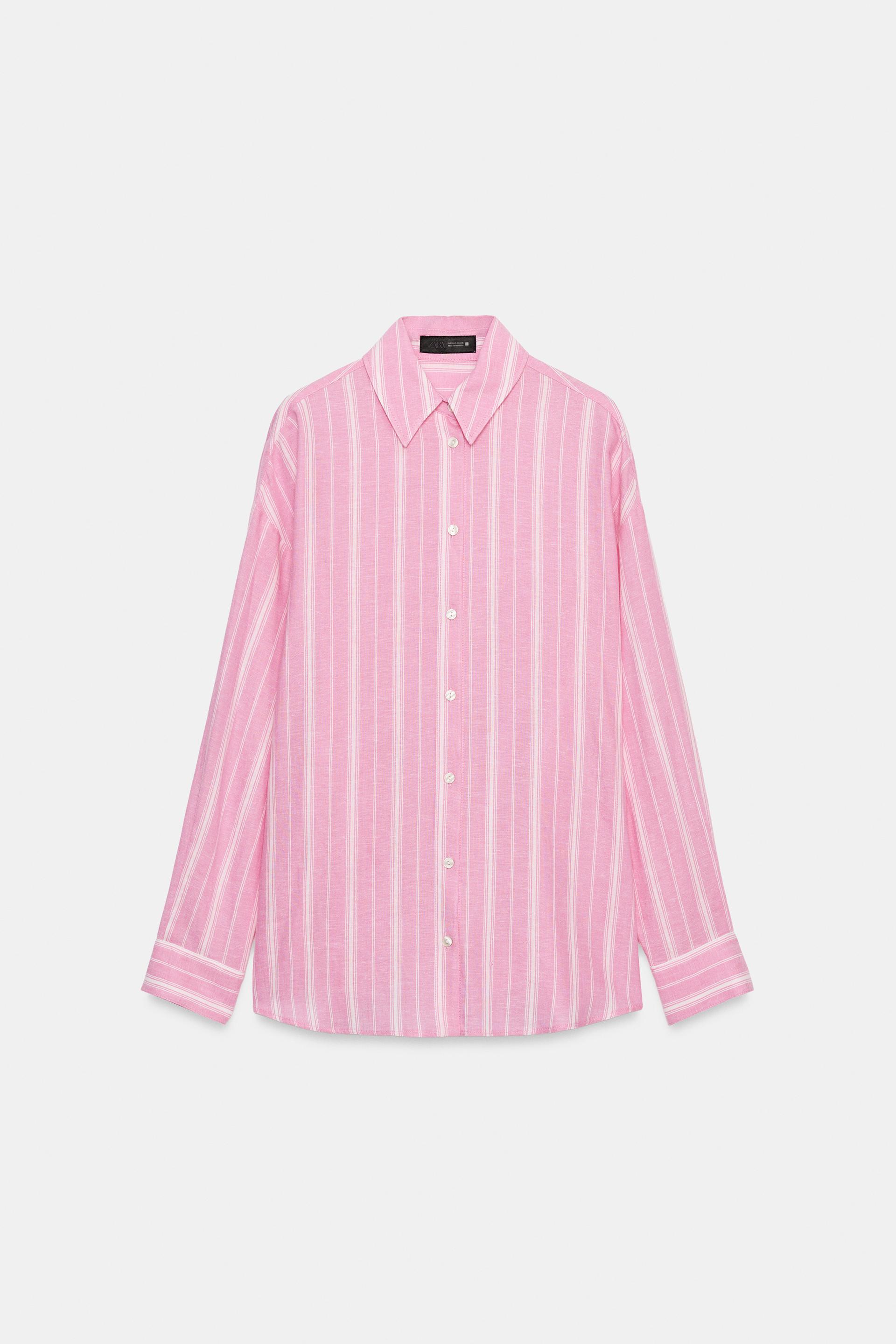 OVERSIZED STRIPED LINEN SHIRT by ZARA