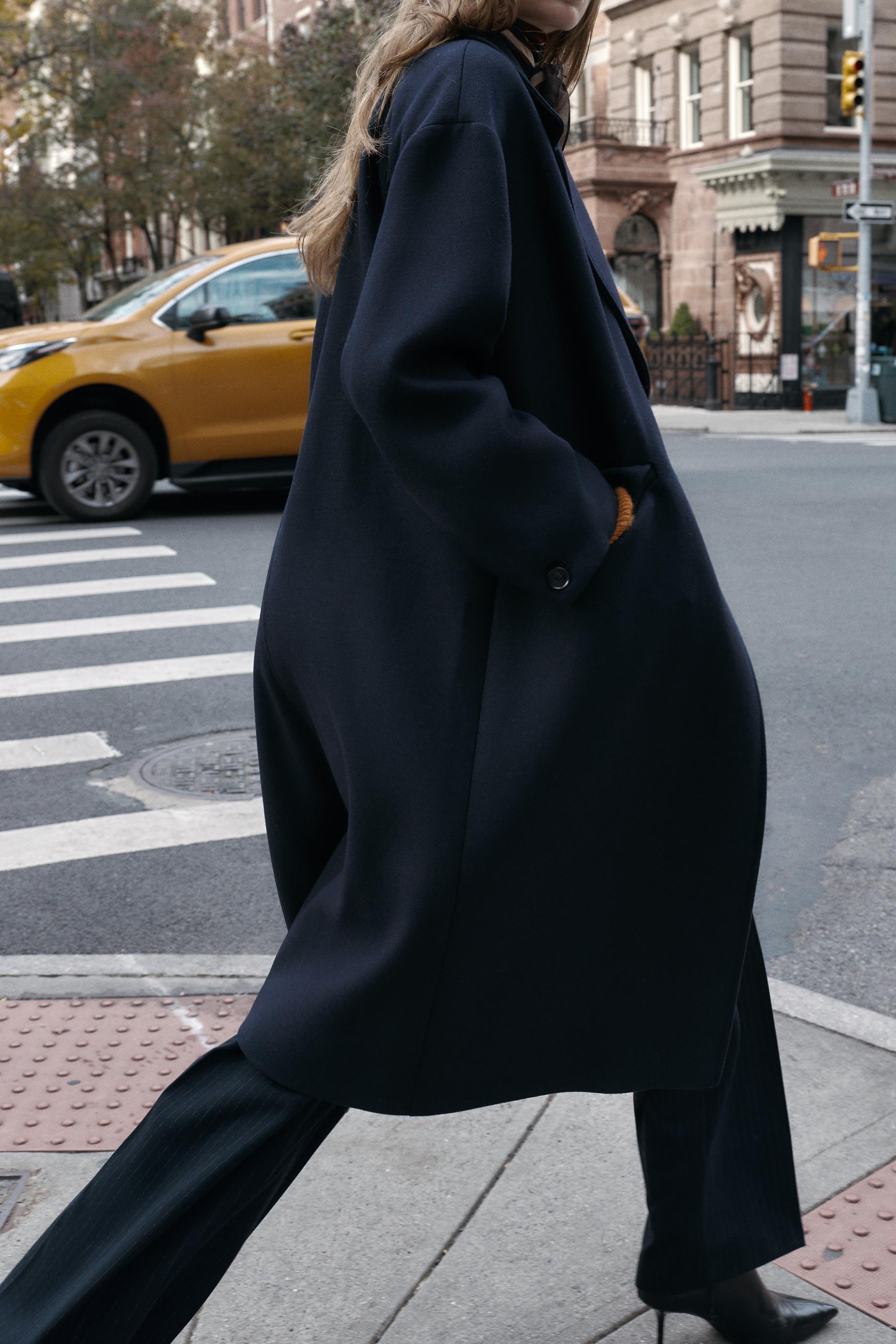 OVERSIZED WOOL BLEND COAT by ZARA