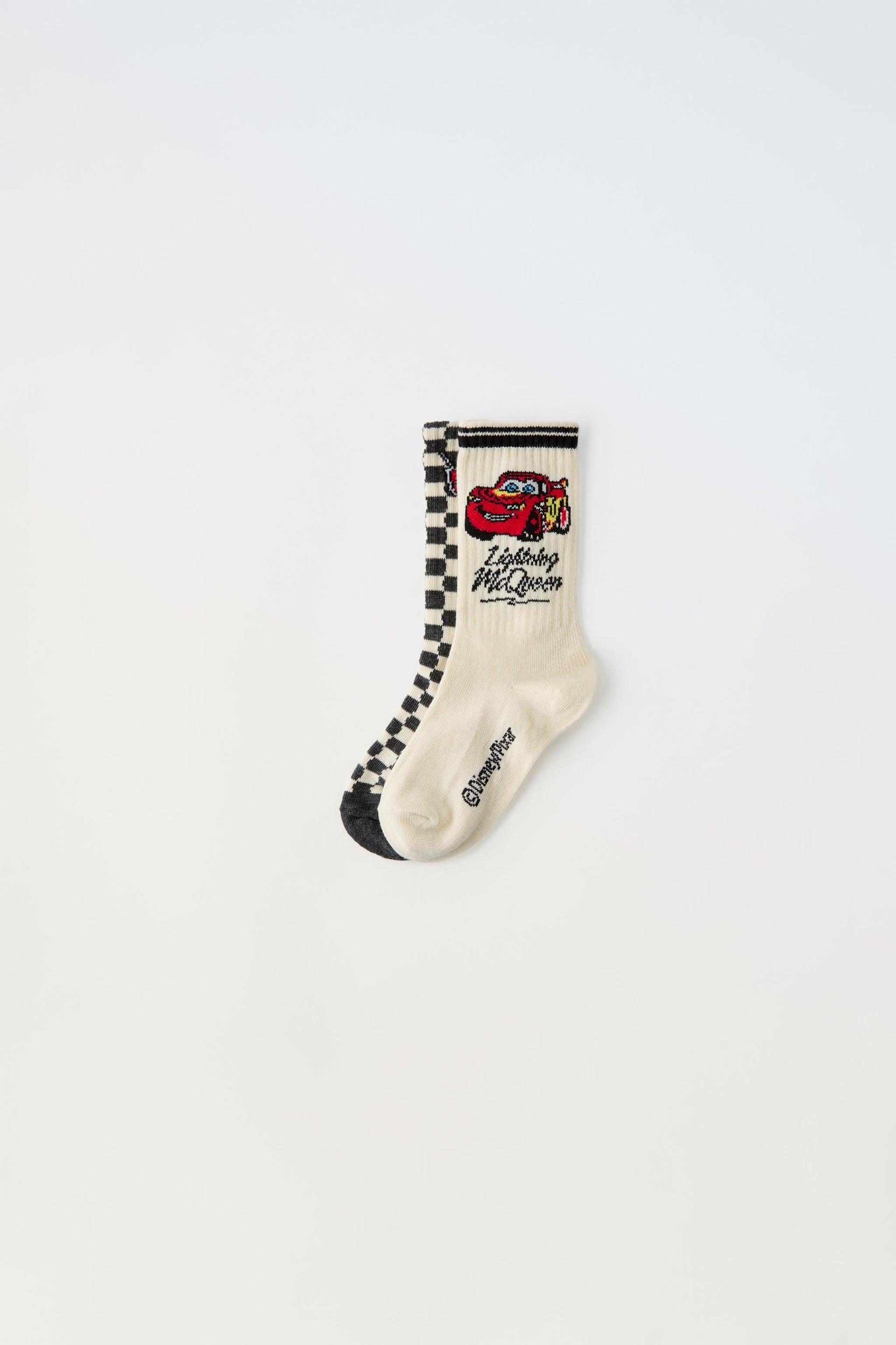 PACK OF TWO PAIRS OF CARS LIGHTNING MCQUEEN © DISNEY CREW SOCKS by ZARA