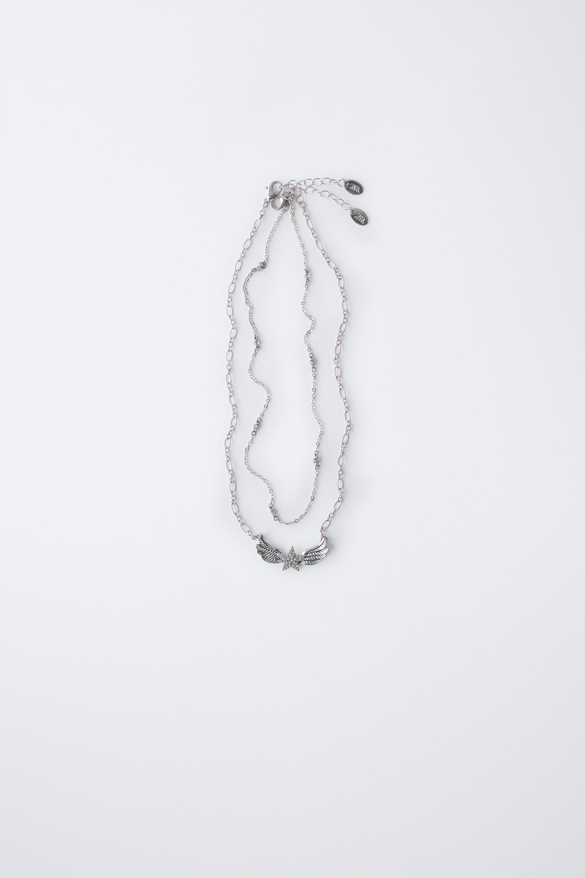 PACK OF TWO WING PENDANT NECKLACES by ZARA